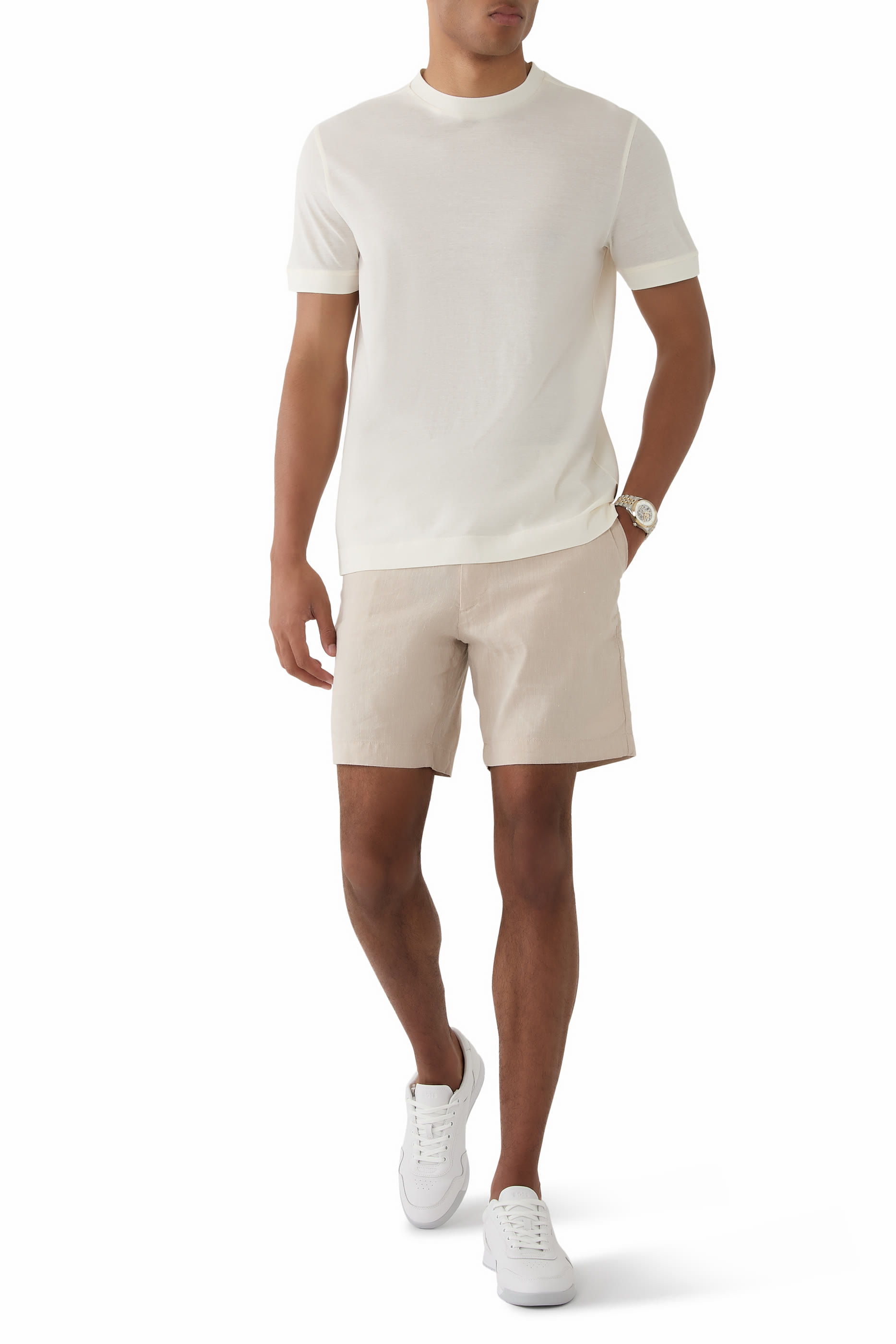 Drawcord Linen Blend Shorts