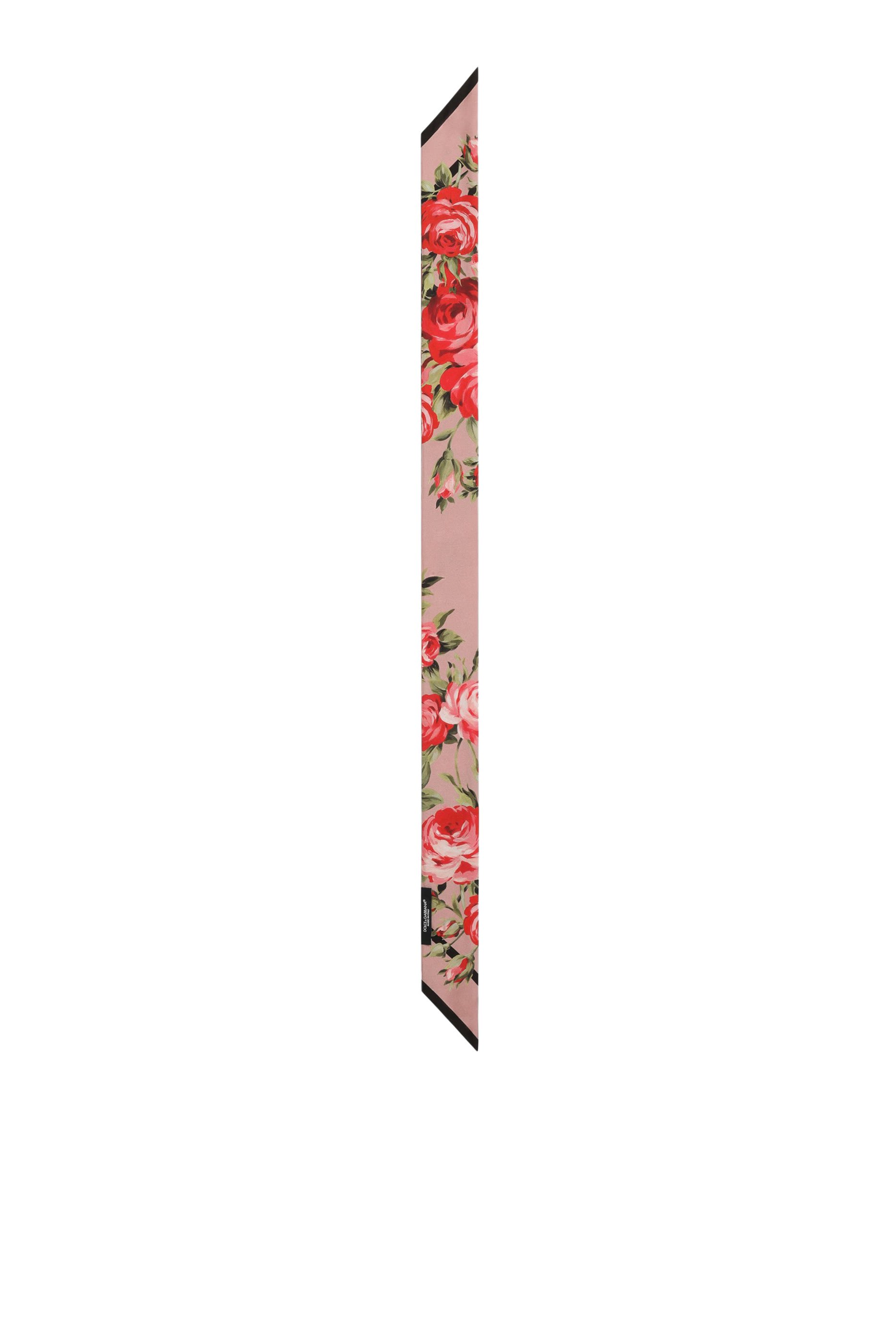 Rose Bouquet-Print Silk Twill Bandeau