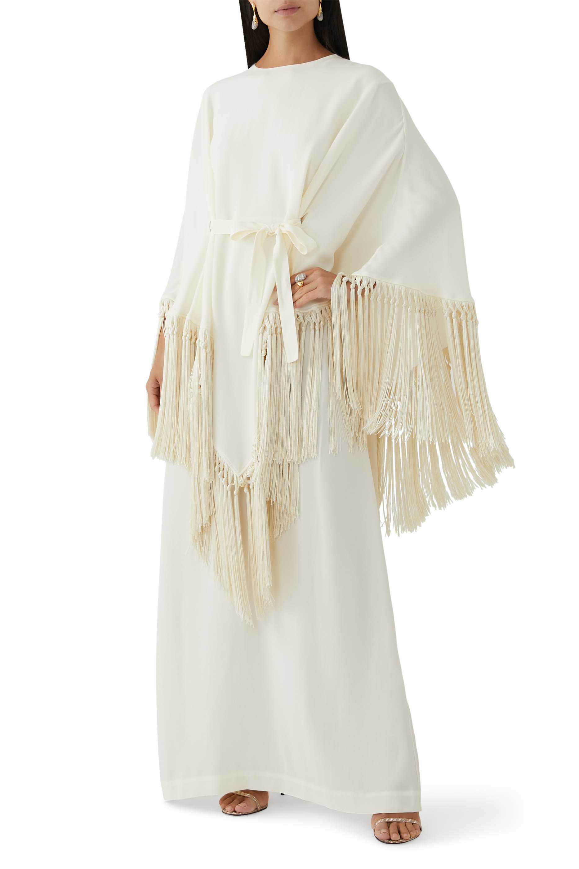 Bohemian Hand-Tie Fringes Kaftan