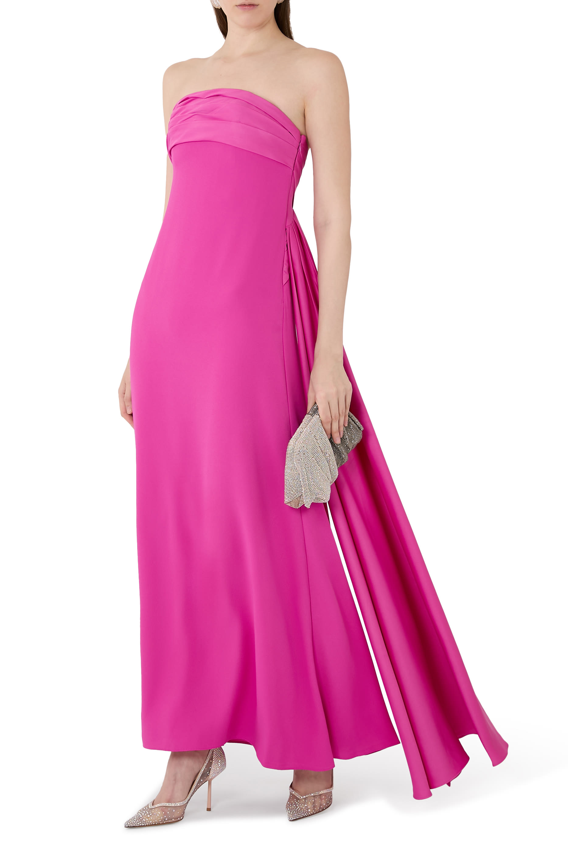 Brigette Strapless Crepe Gown 
