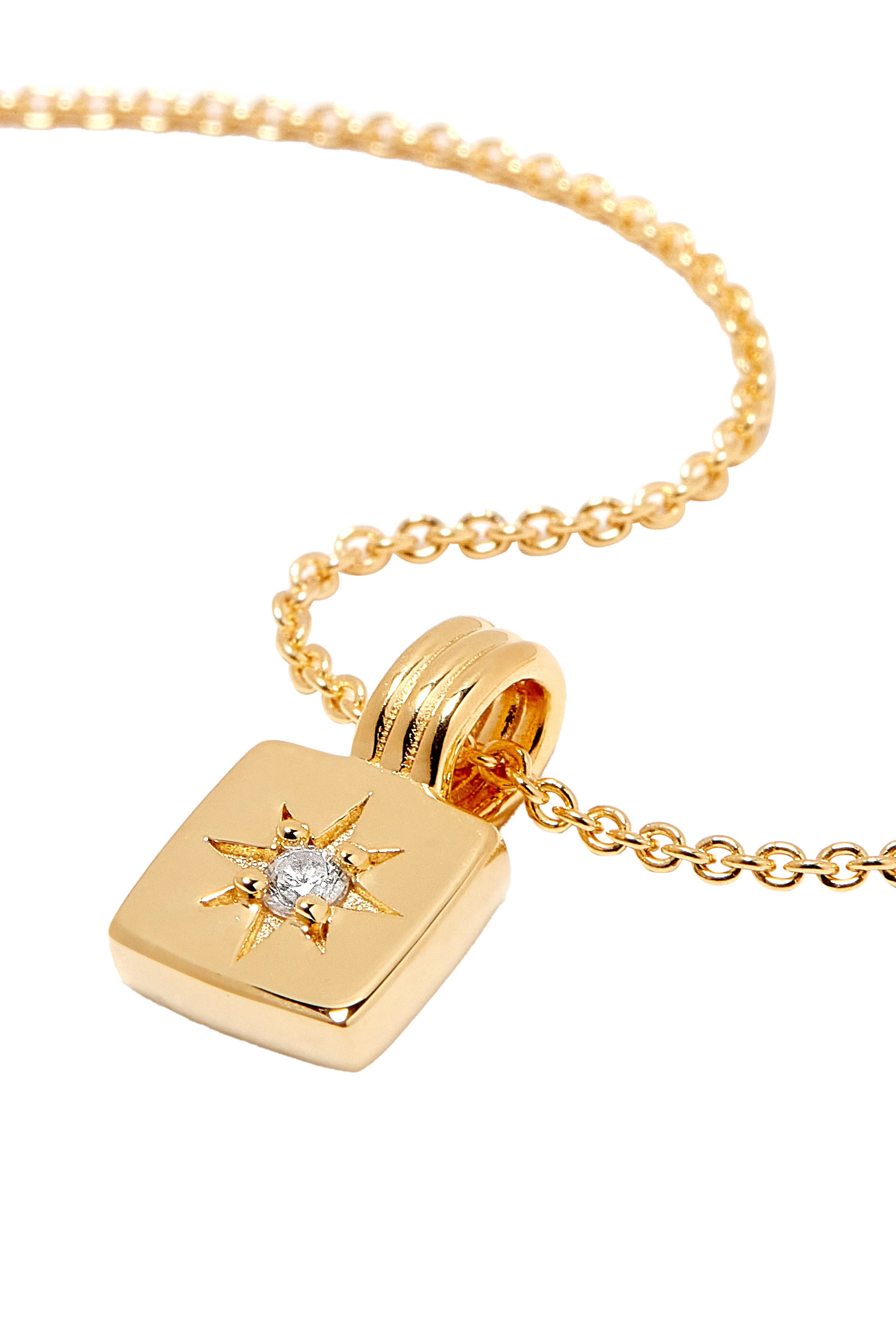 Mini Star Ridge Pendant Necklace, 18k Gold Plated & Cubic Zirconia