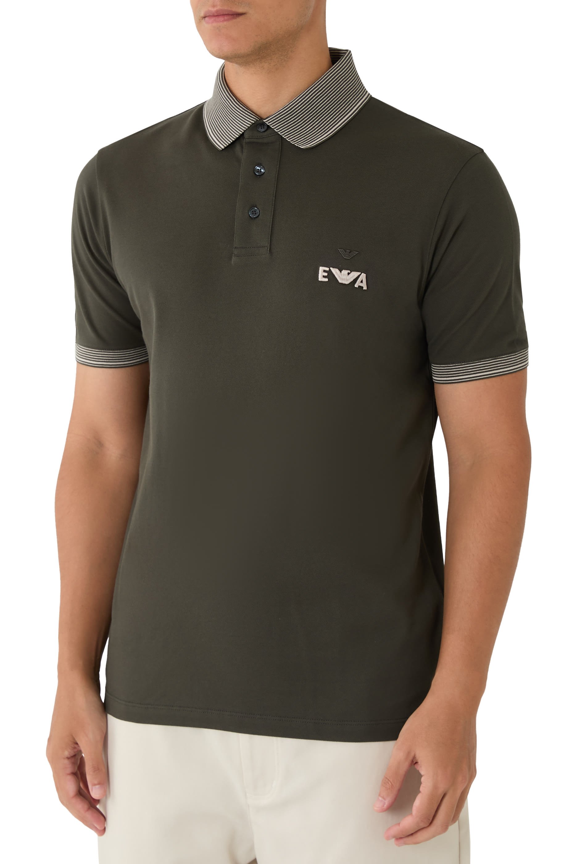 EA Logo Embroidered Piqué Polo Shirt