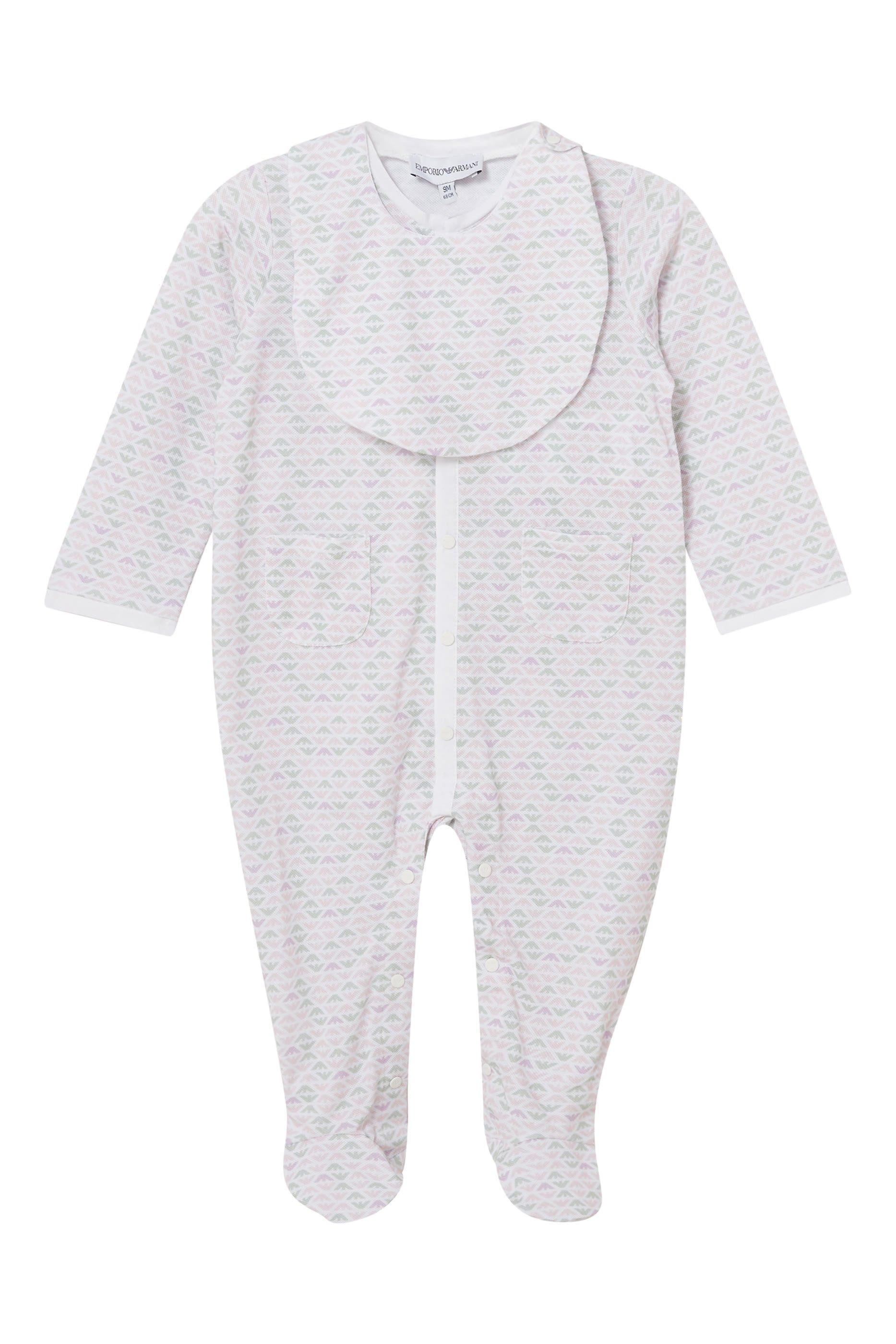 Kids Eagle Cotton Romper & Bib Set