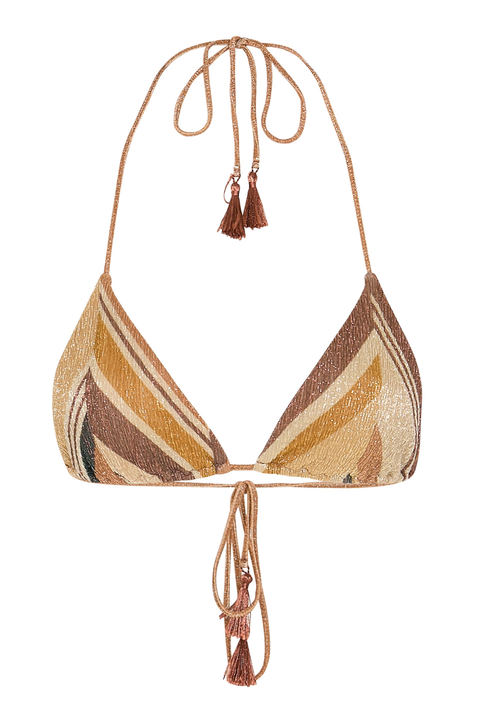 Winona Lurex Chevron Triangle Bikini Top