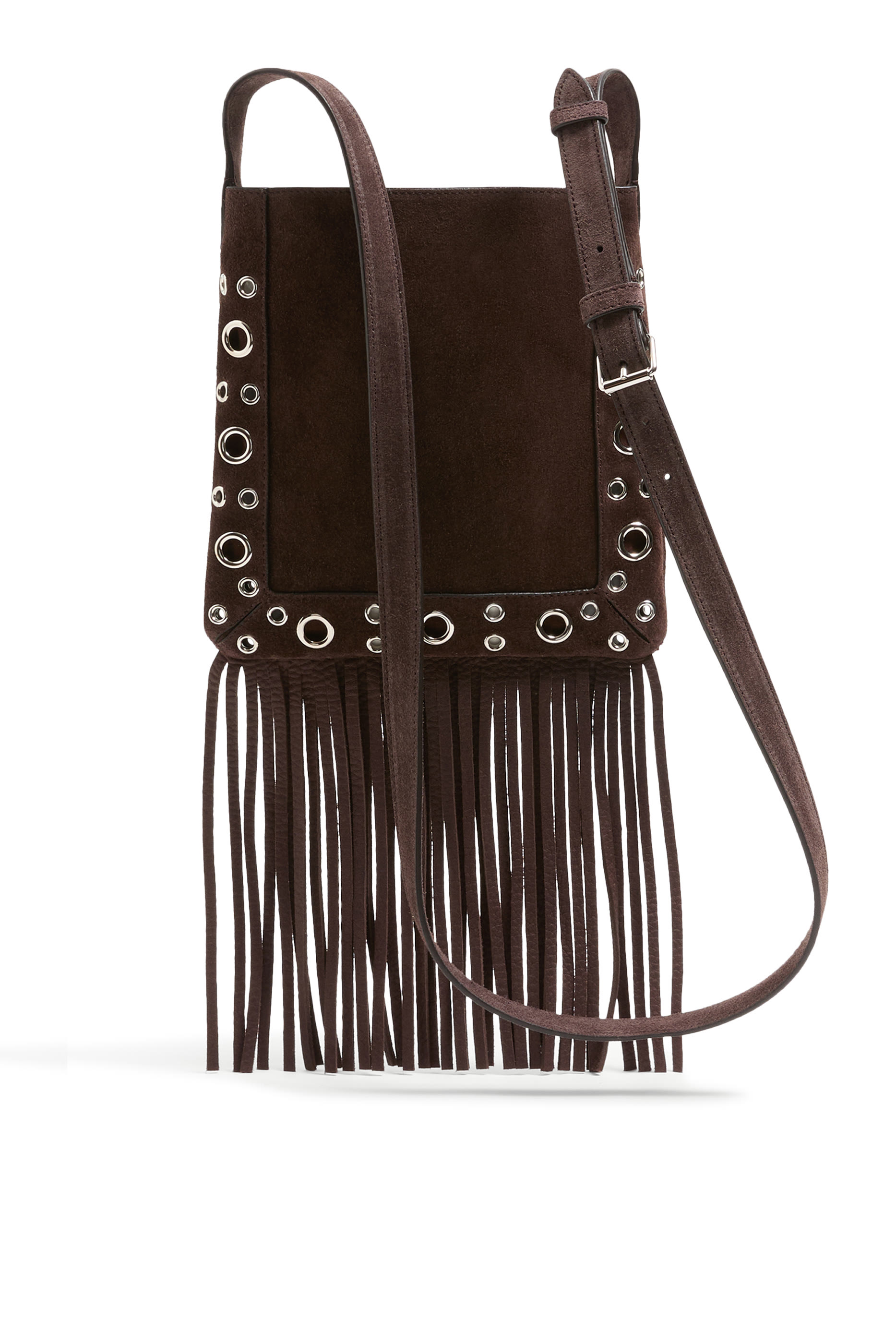 Nellcôte Small Shoulder Bag in Suede with Fringes