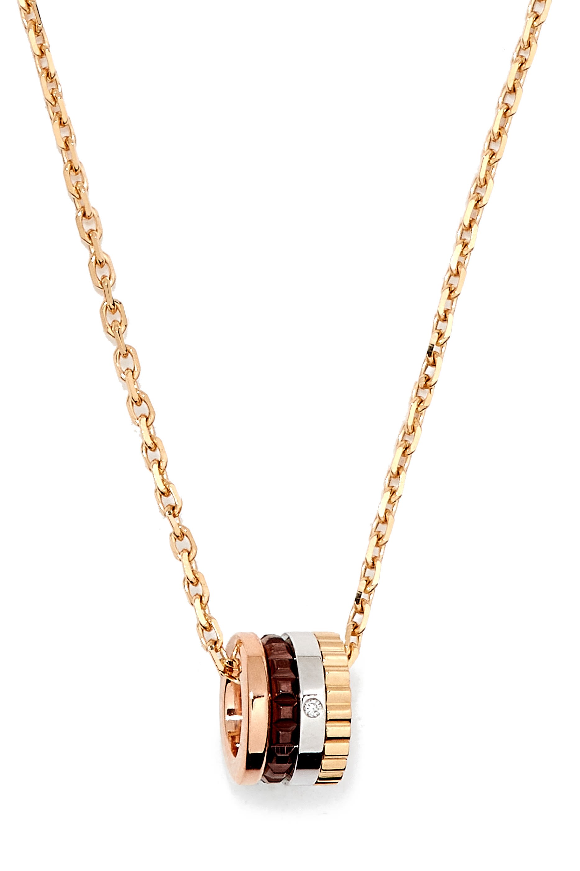 Quatre Classique Pendant, 18K Mix Gold & Diamonds