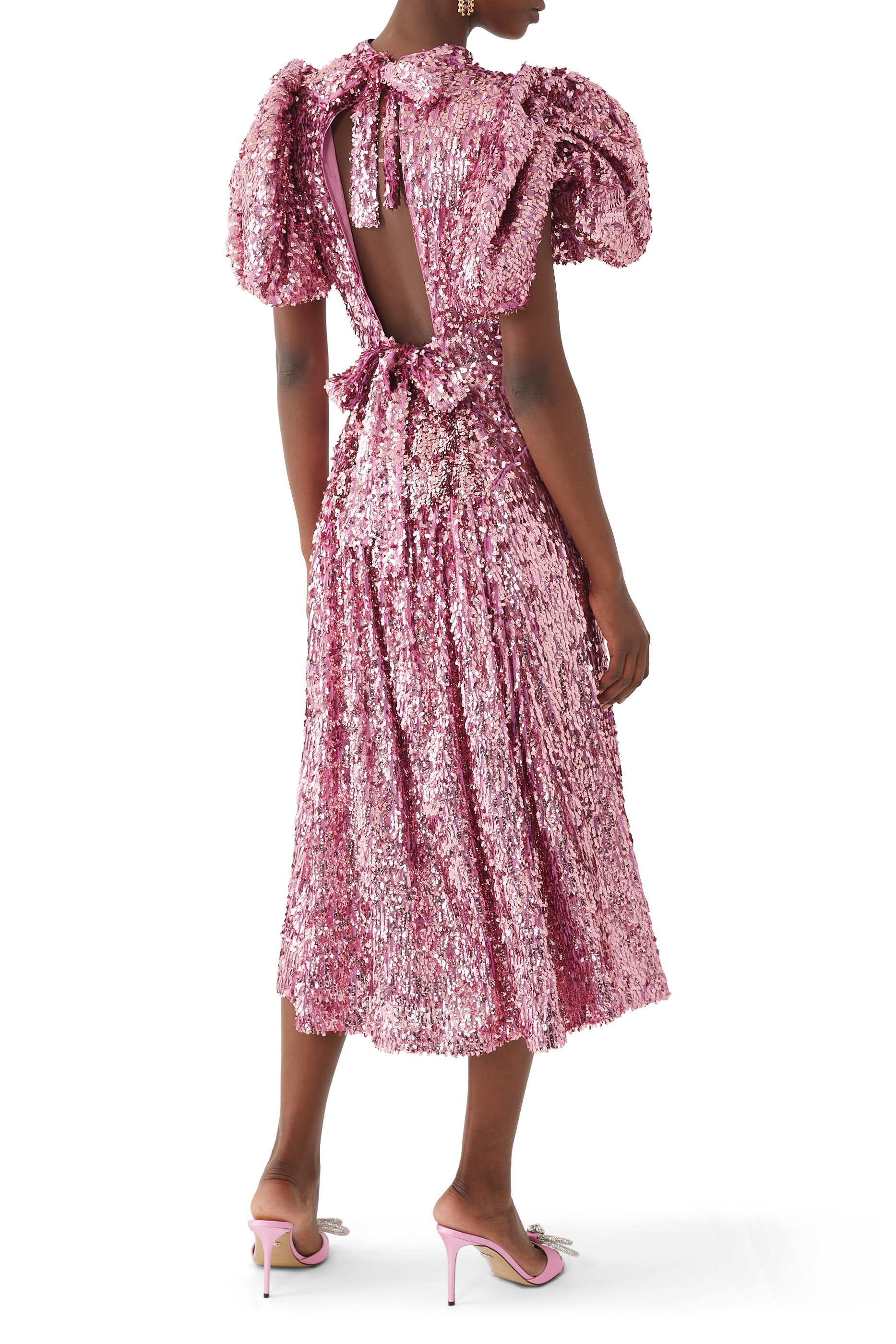 Sequins Puff Sleeve Dress