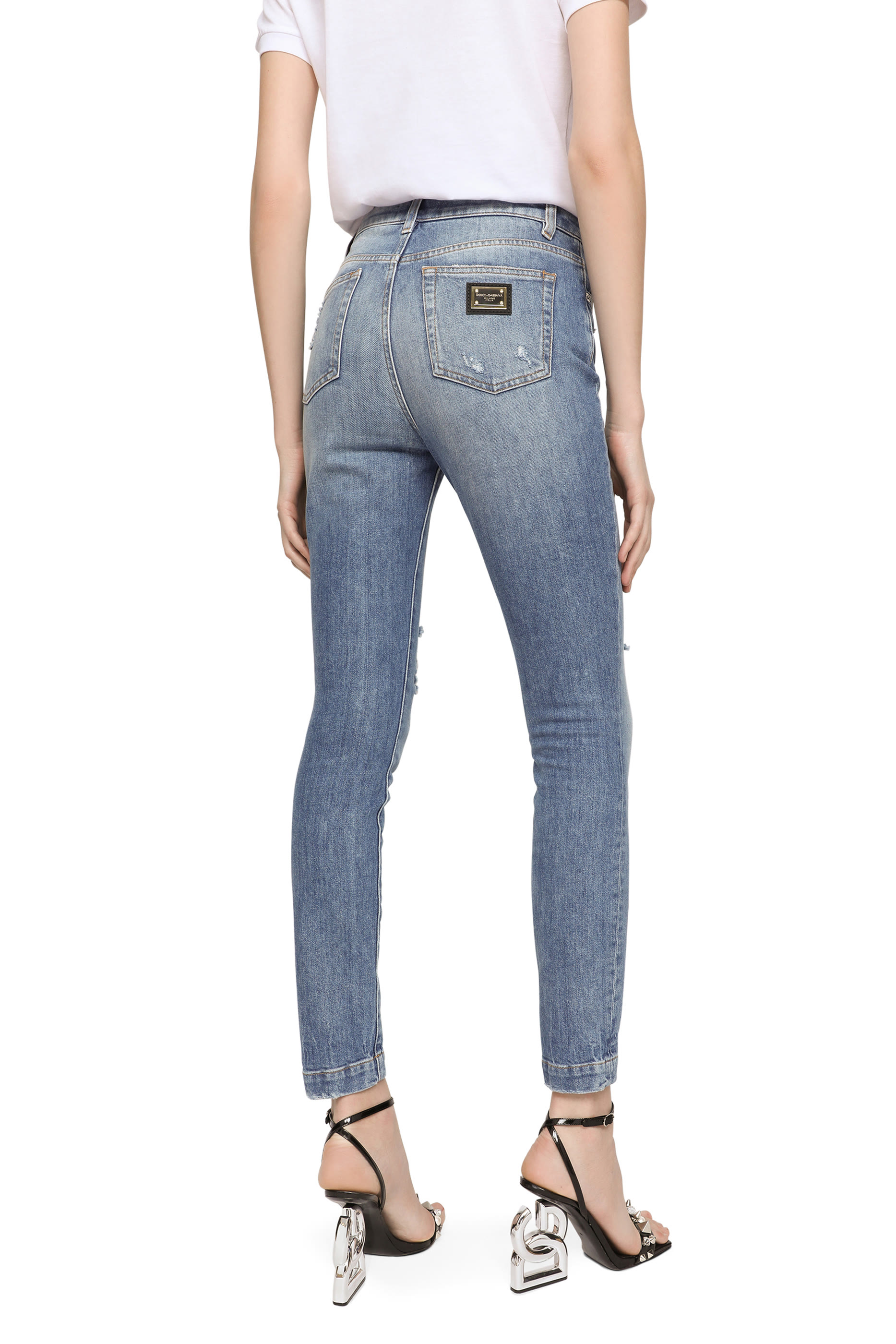 Stretch Denim Audrey Jeans with Rips