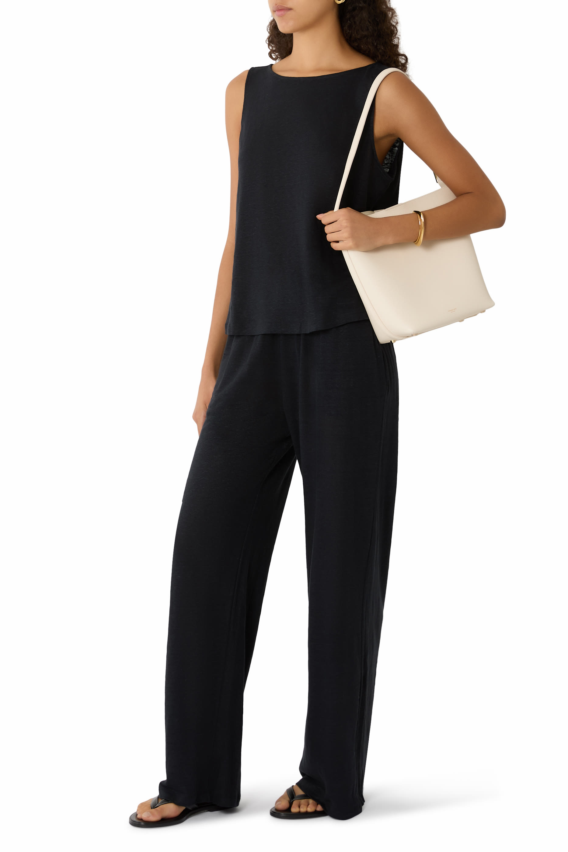 Organic Linen Knit Boat Neck Crop Tank