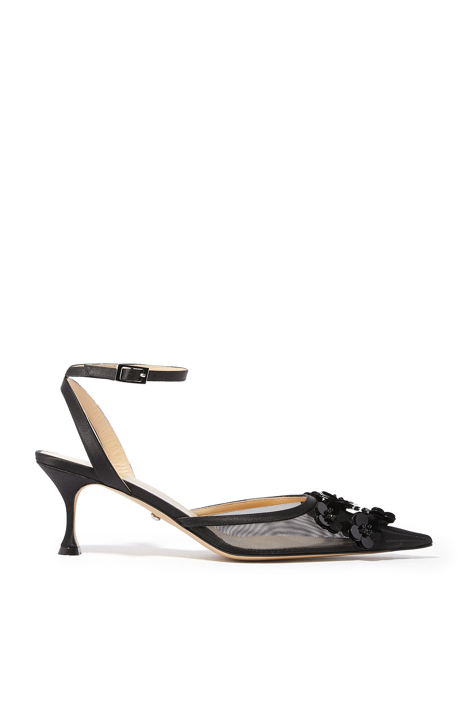 Flowers 65 Mesh Embellished Pumps