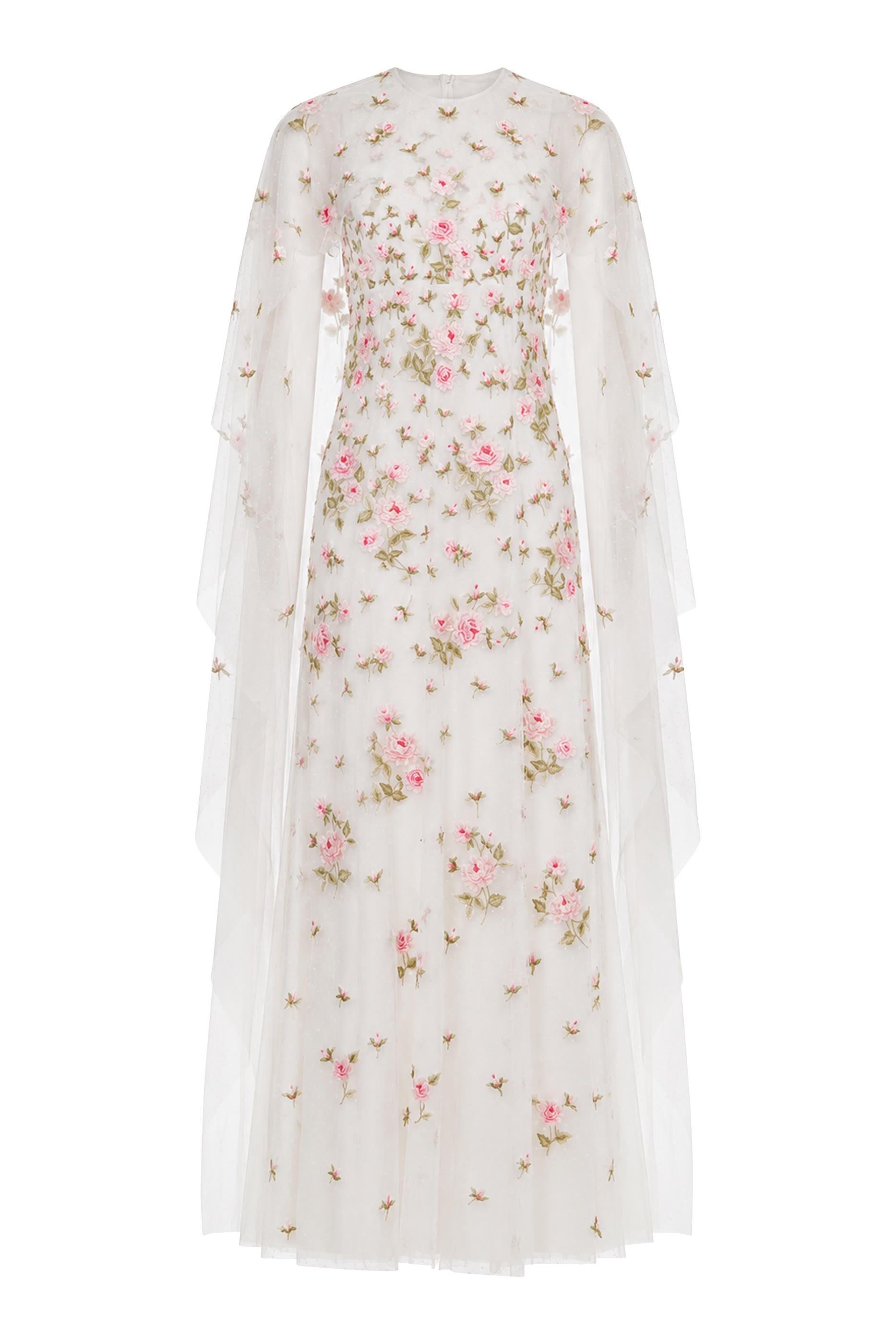 Rose Bloom Cape Gown