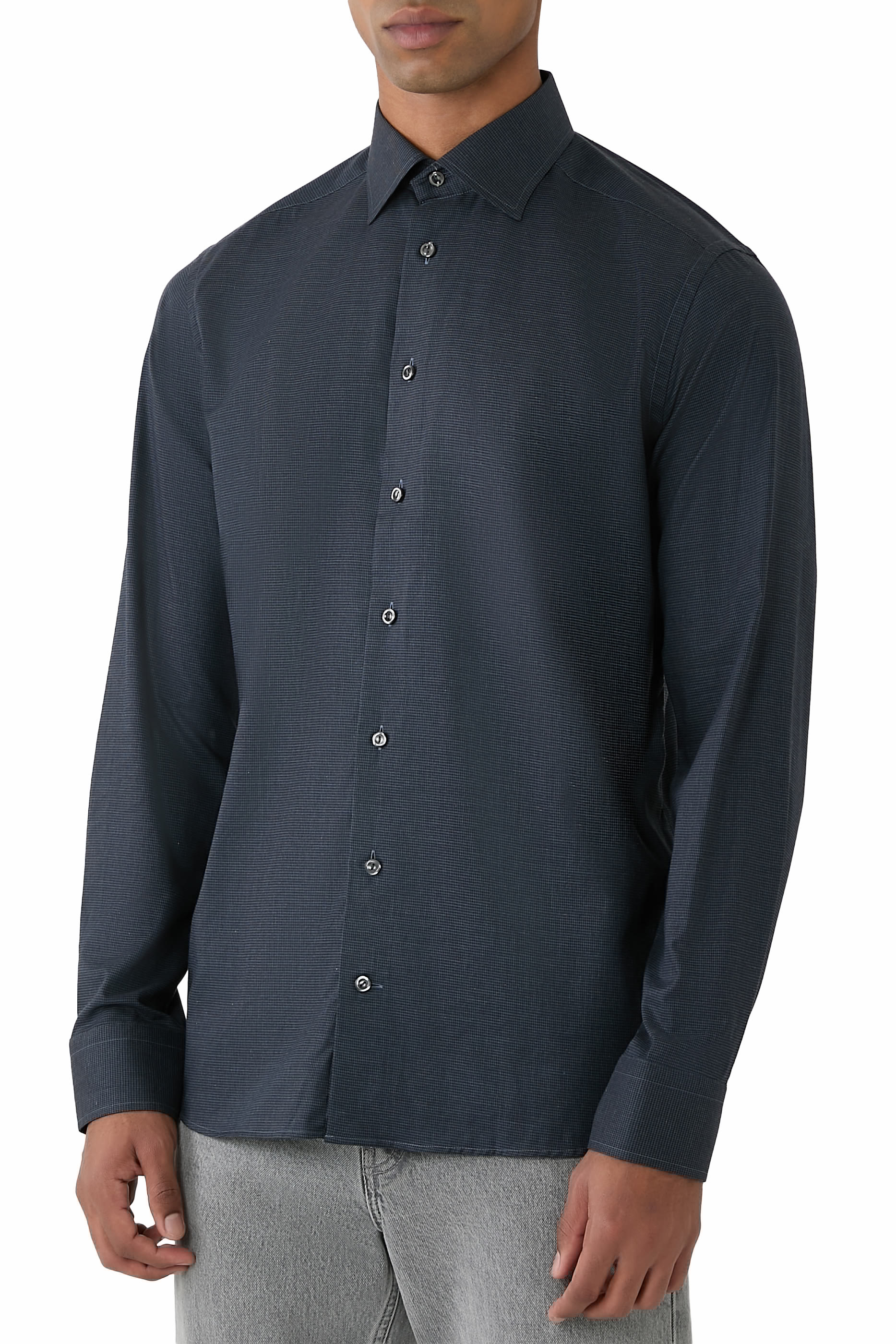 Micro Check Signature Flannel Shirt