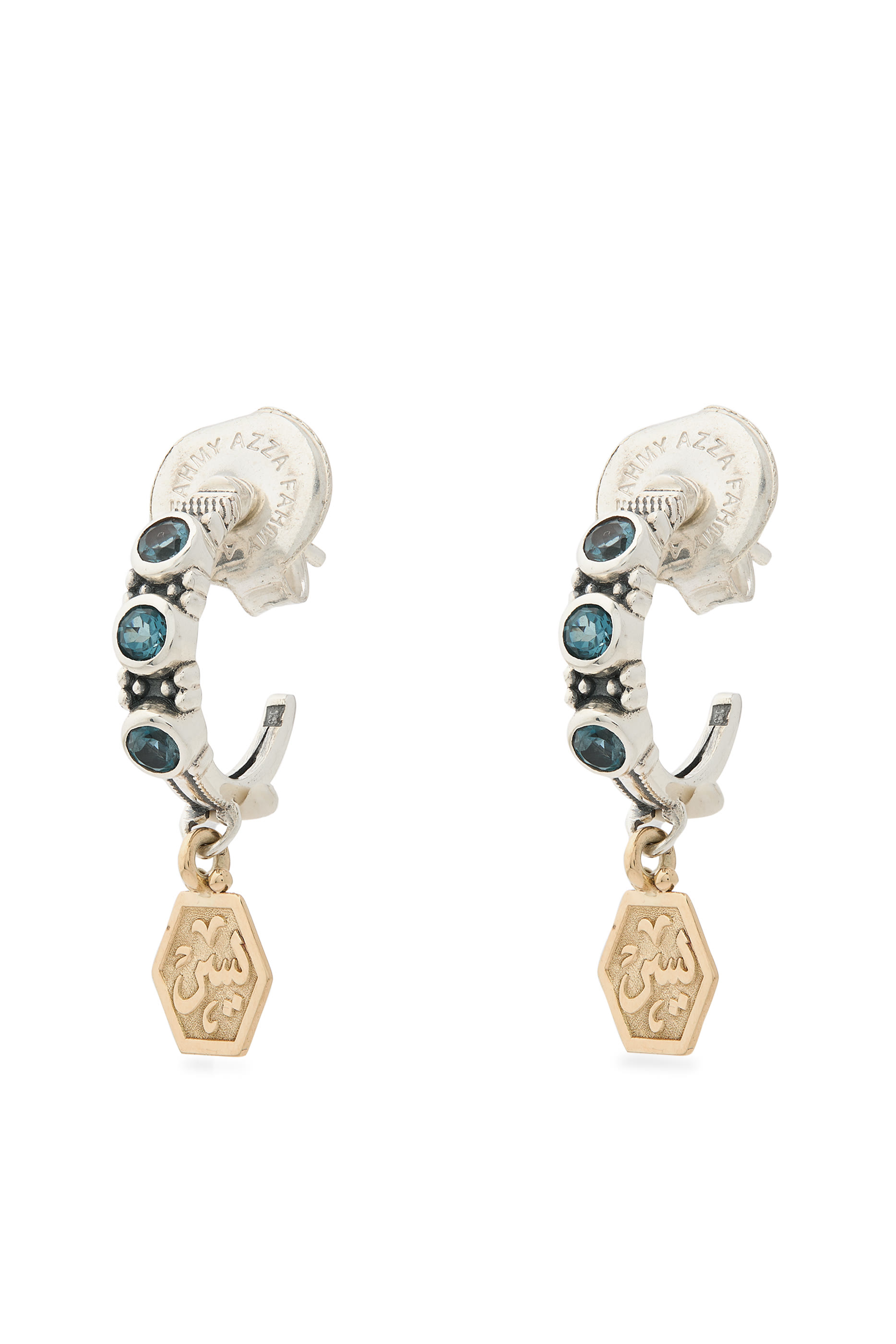 Prosperity & Blessings Hoops, 18K Gold and Sterling Silver & Pearls