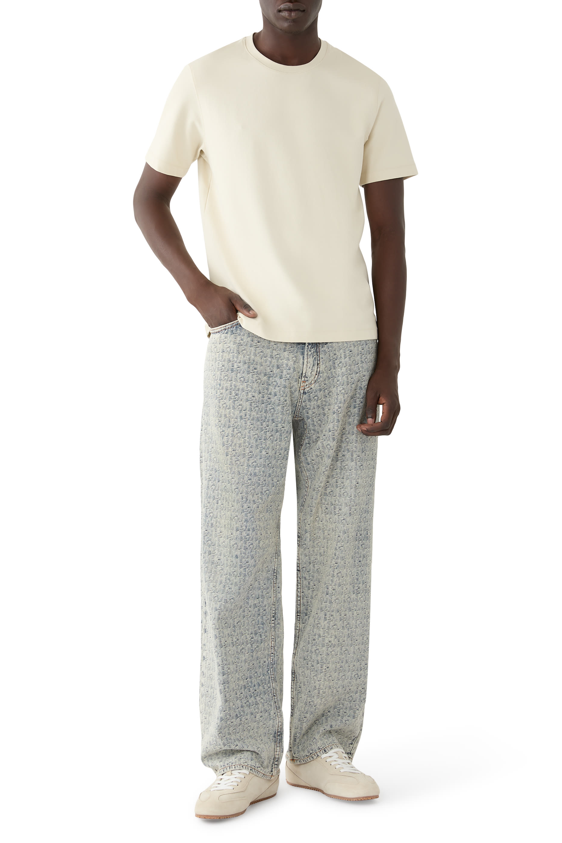 Monogram Pattern Jeans 