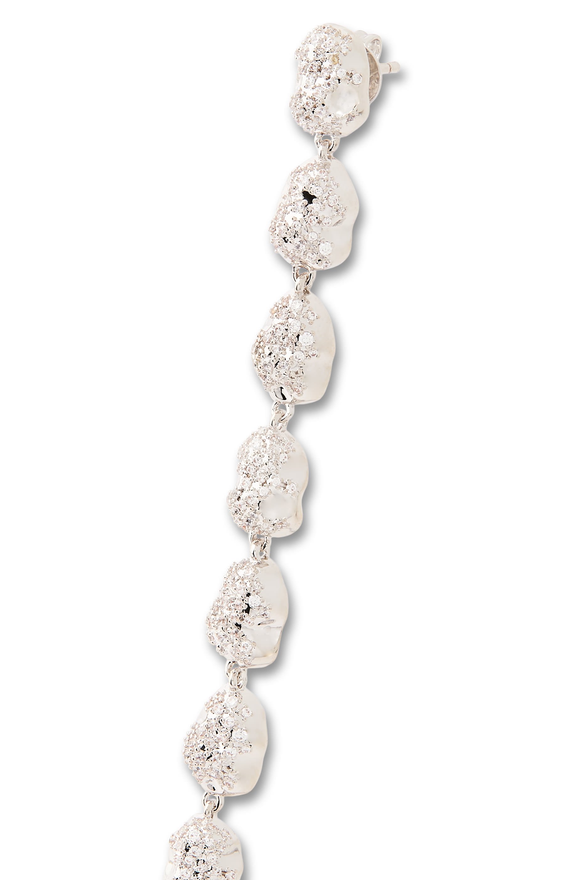 Eva Long Earrings, Sterling Silver & Crystals