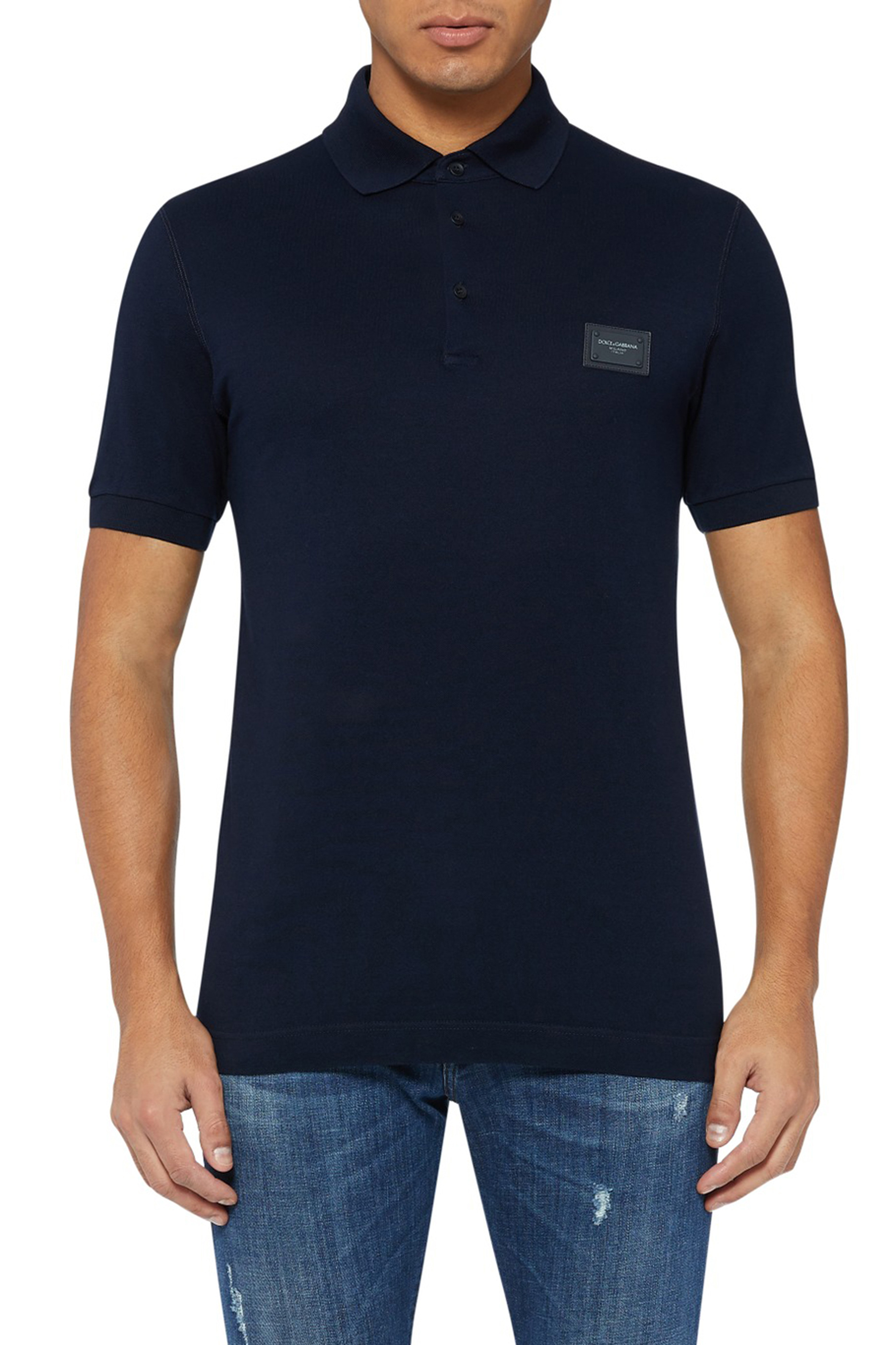 Buy Dolce & Gabbana Jersey Polo Shirt - Mens for AED 1400.00 Polos ...