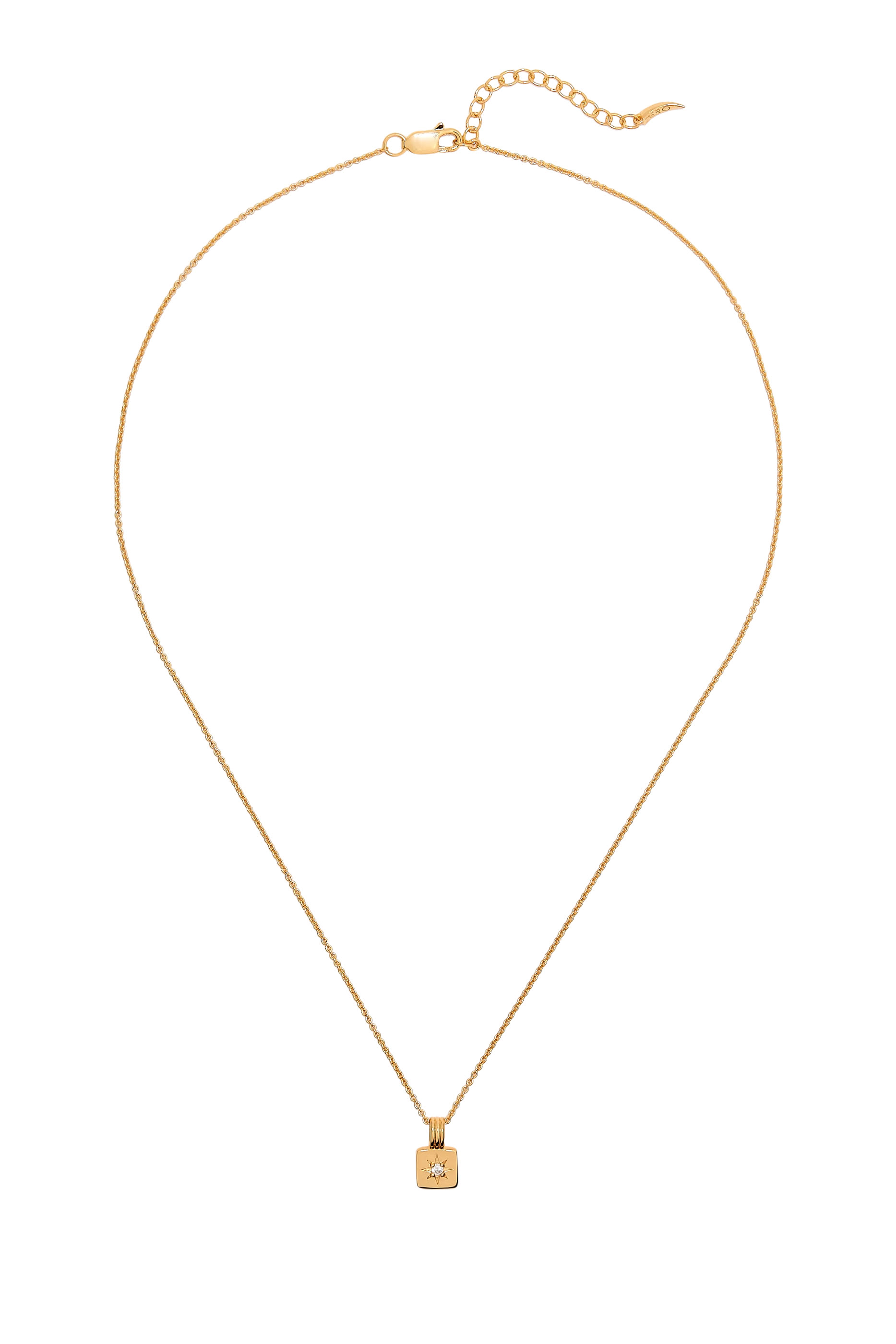 Mini Star Ridge Pendant Necklace, 18k Gold Plated & Cubic Zirconia