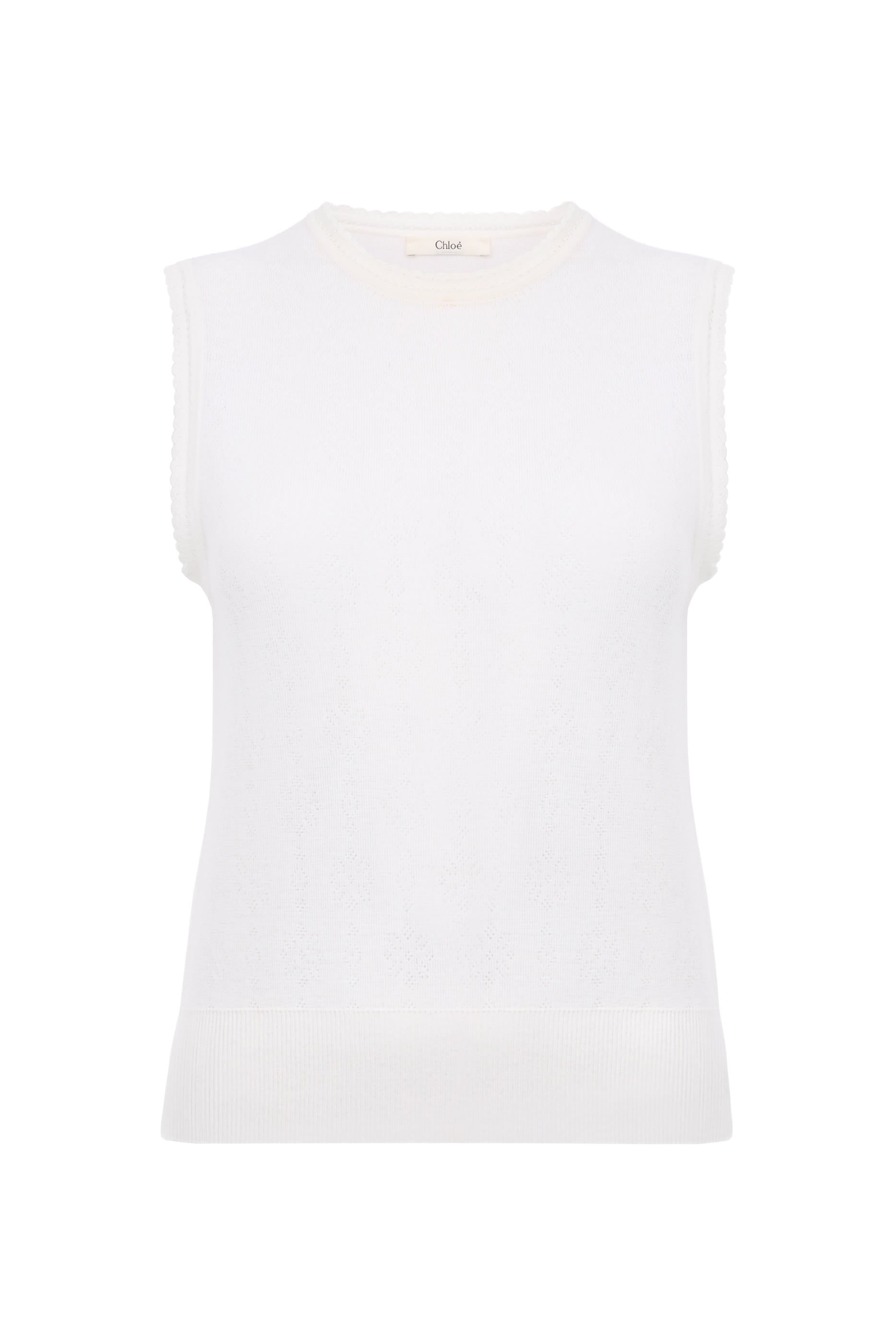 Logo Embroidery Sleeveless Sweater