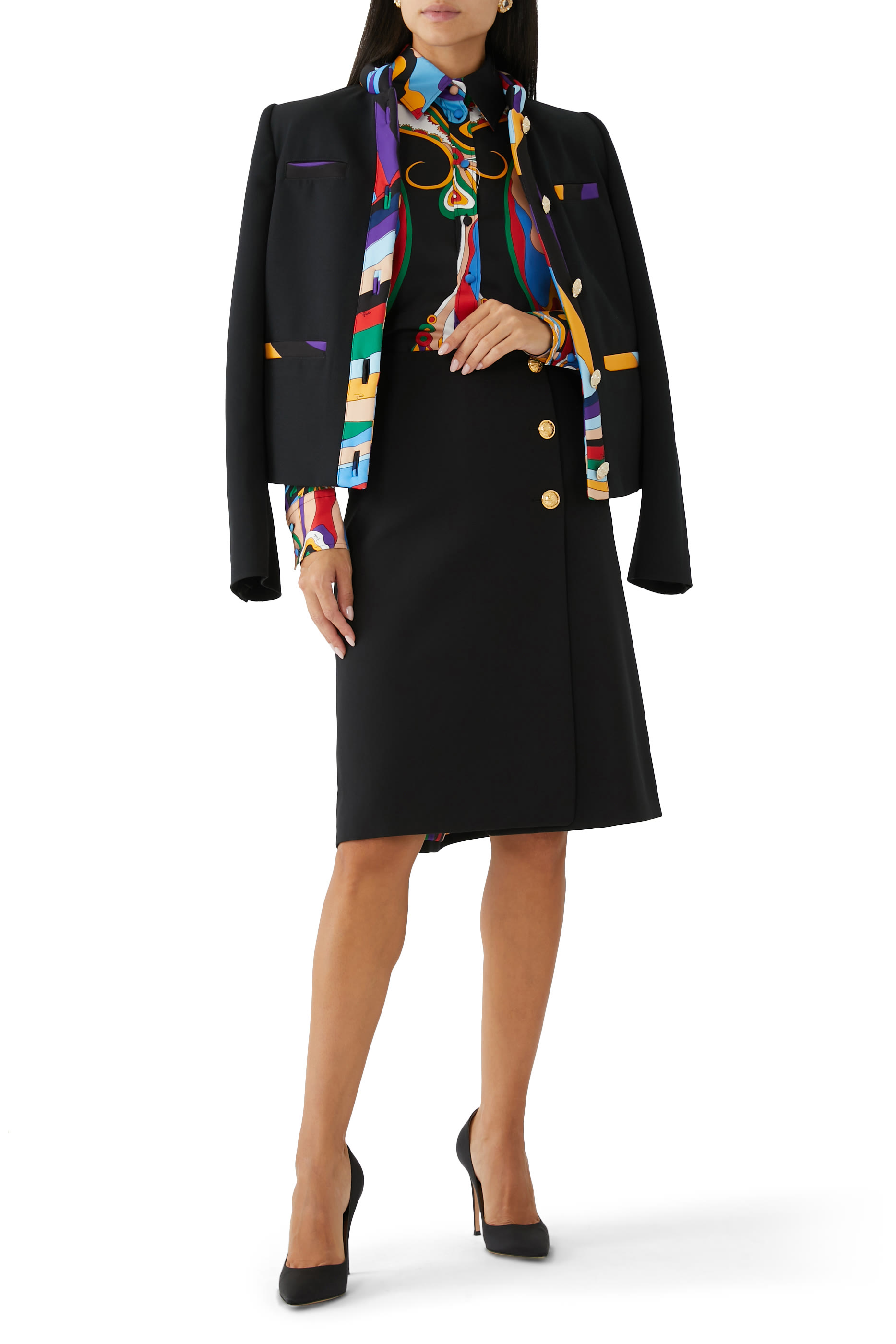 Orchidee-Print Silk-Twill Shirt