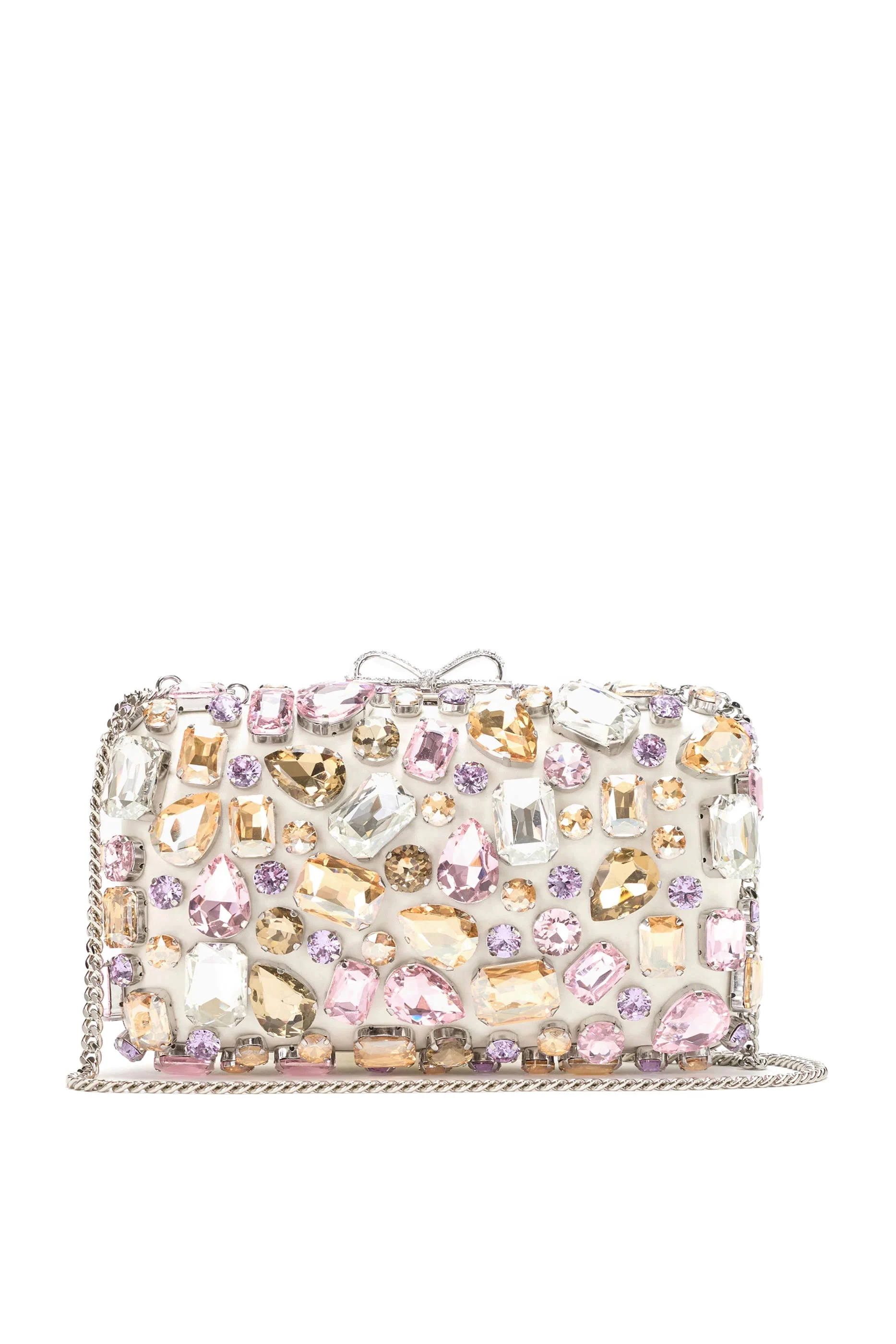 Multi Crystal Embellished Clutch Bag