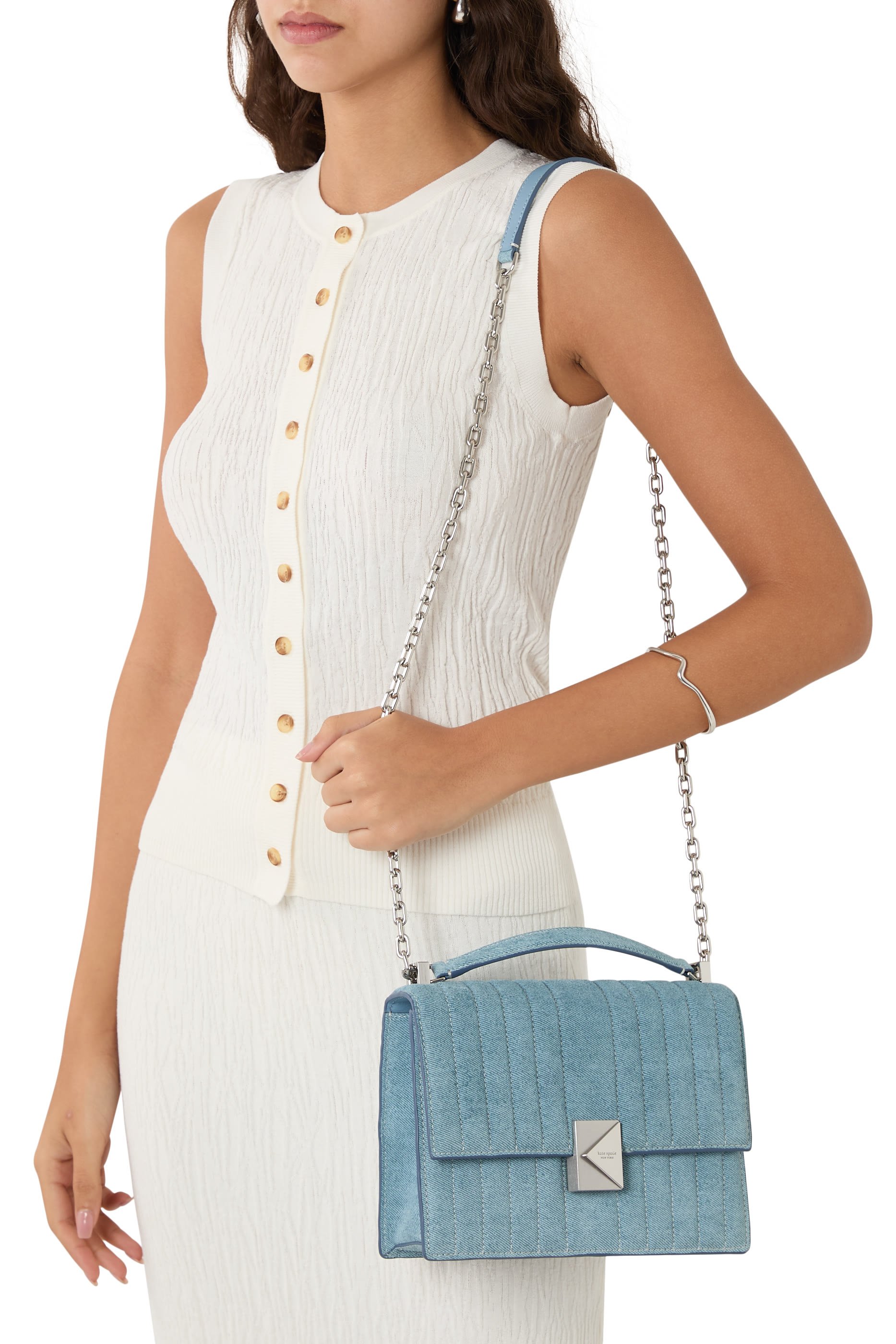 Deco Quilted Chain Shoulder Bag