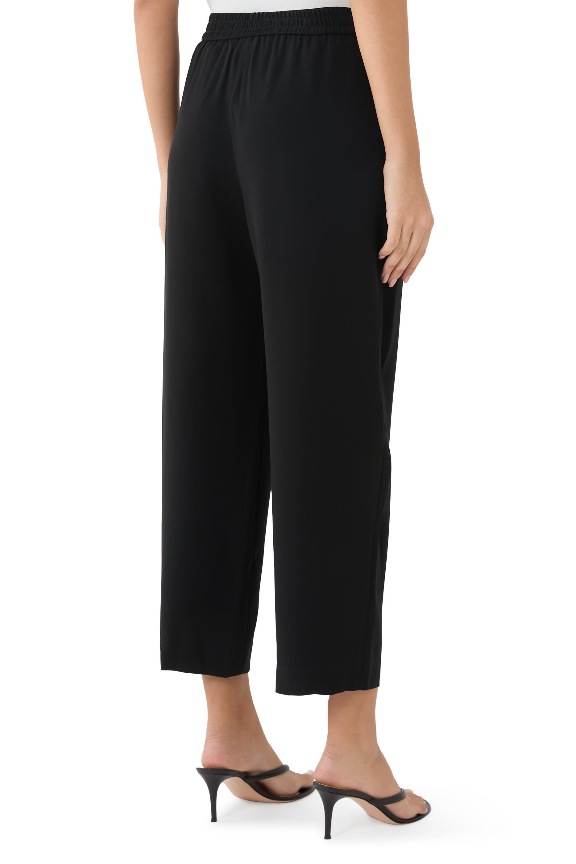 Relaxed Pull-On Pants in Satin Crepe