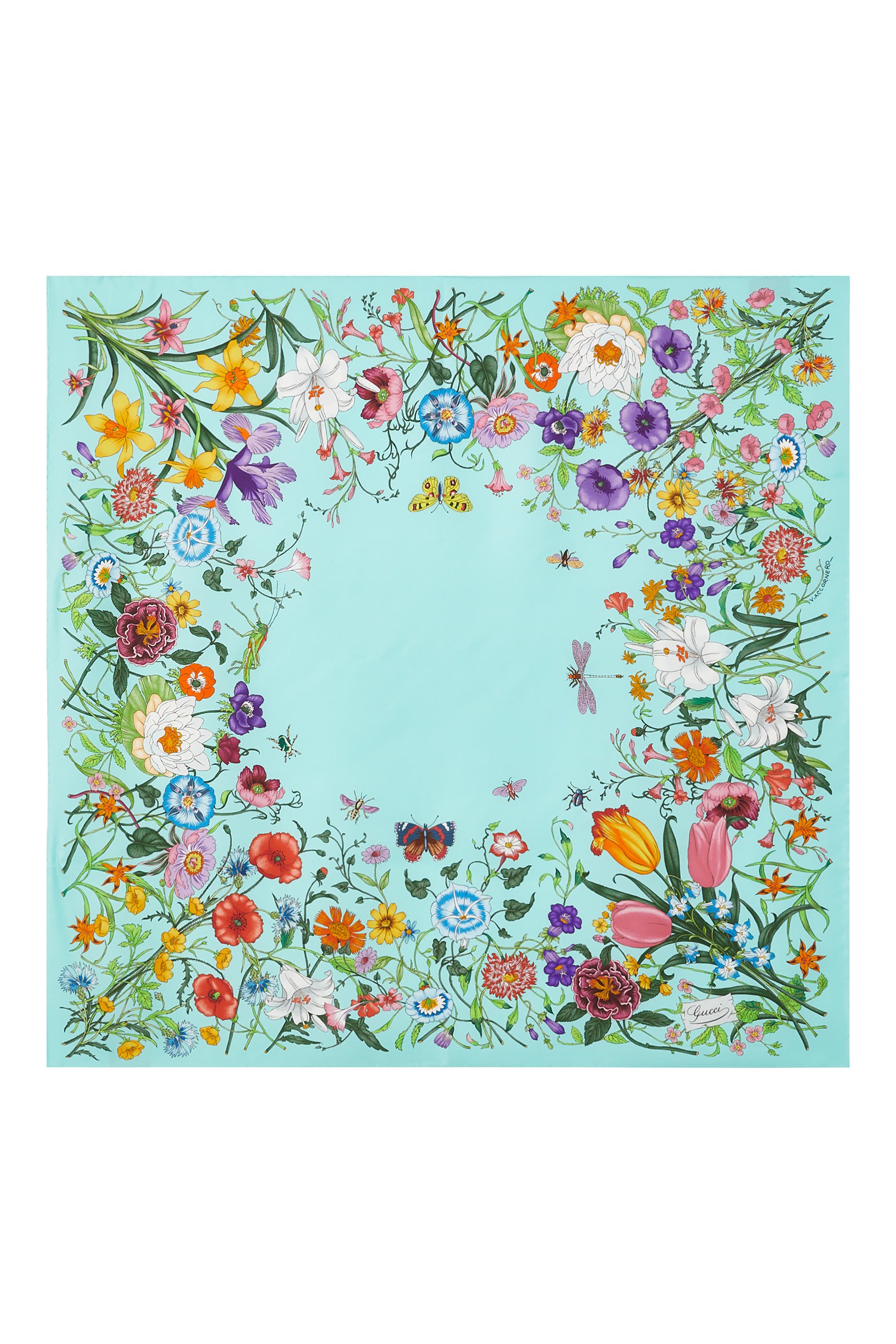 Flora Print Silk Scarf