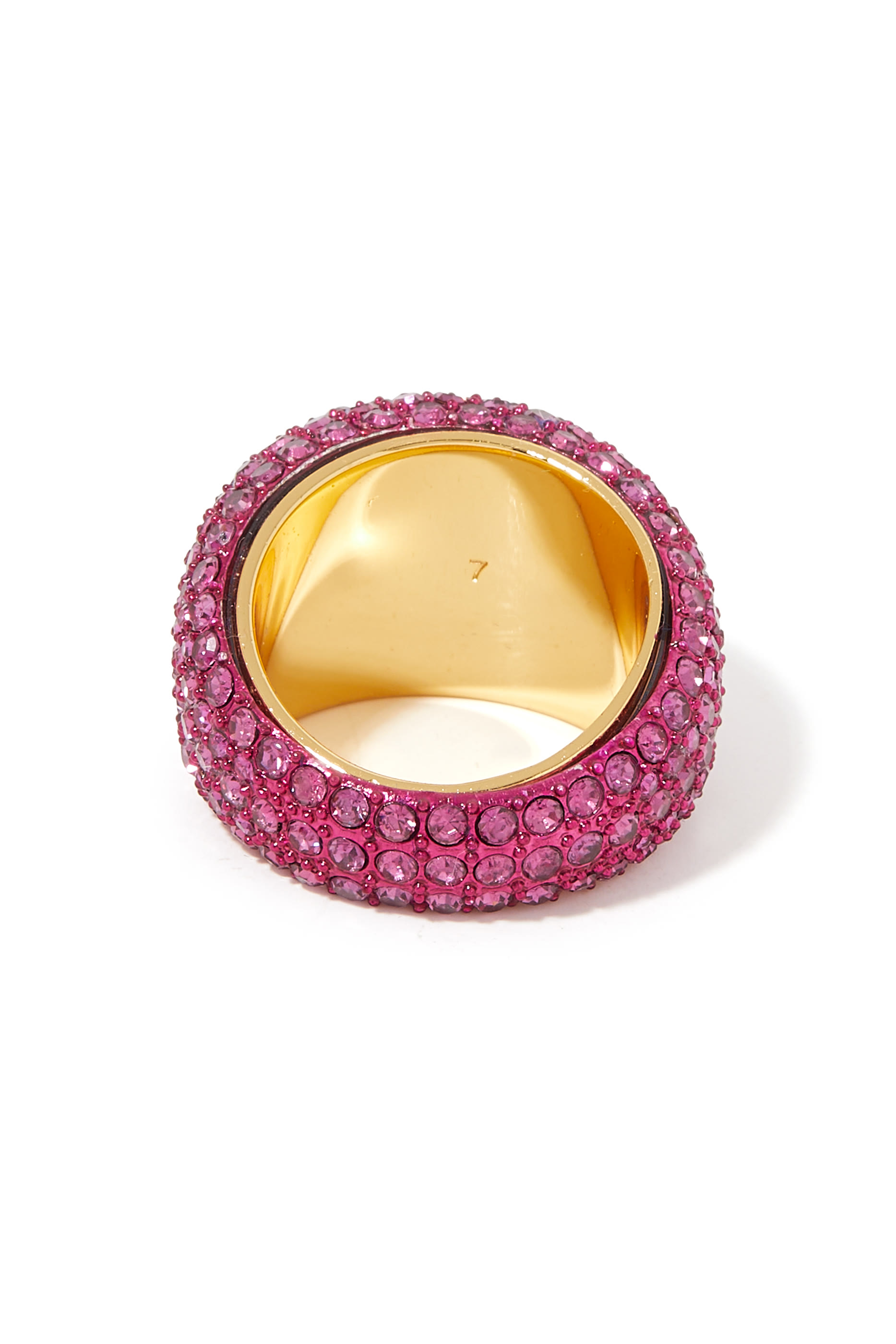 Pave Dome Ring, Brass & Crystals