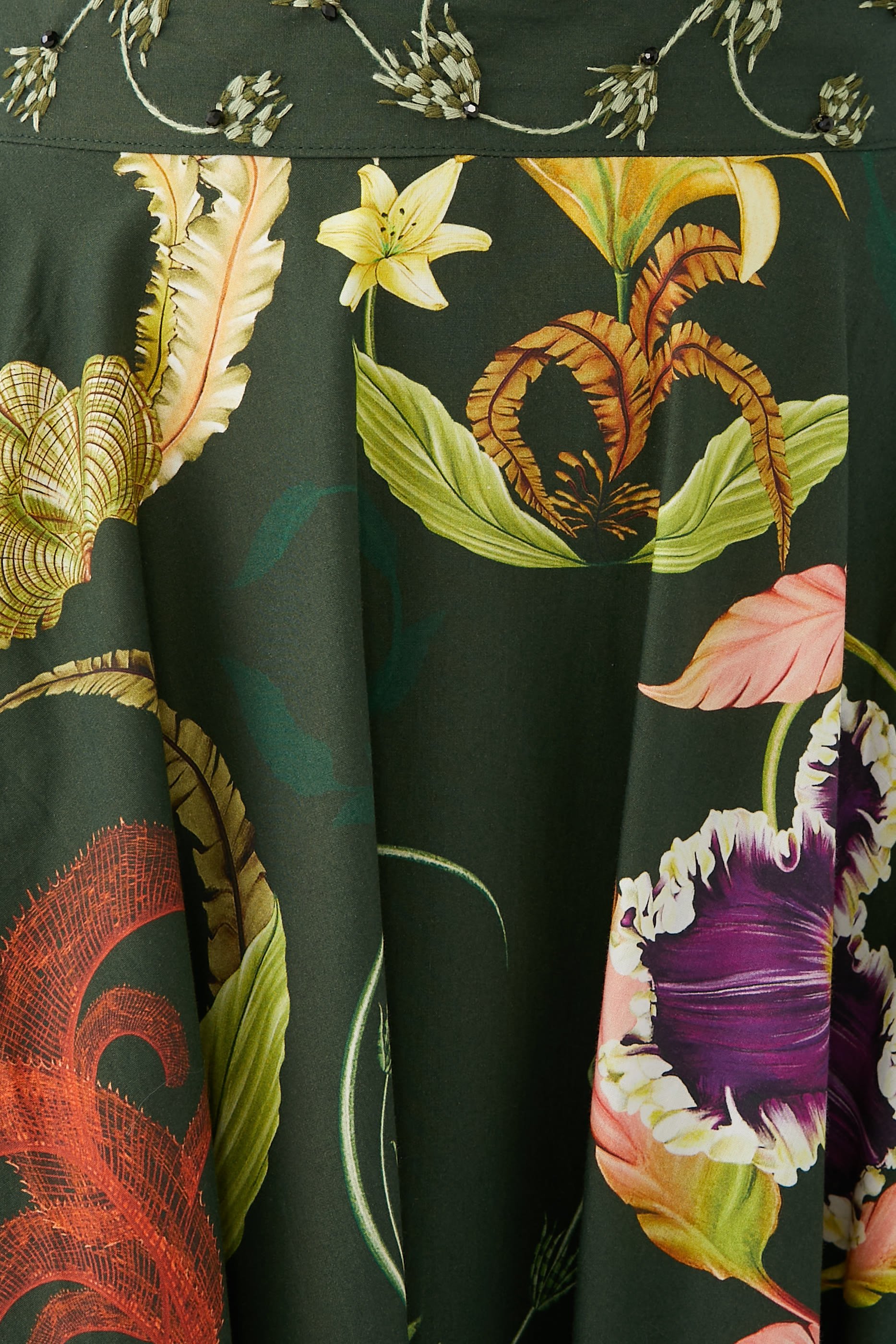 Bergamota Marina Embroidered Maxi Skirt