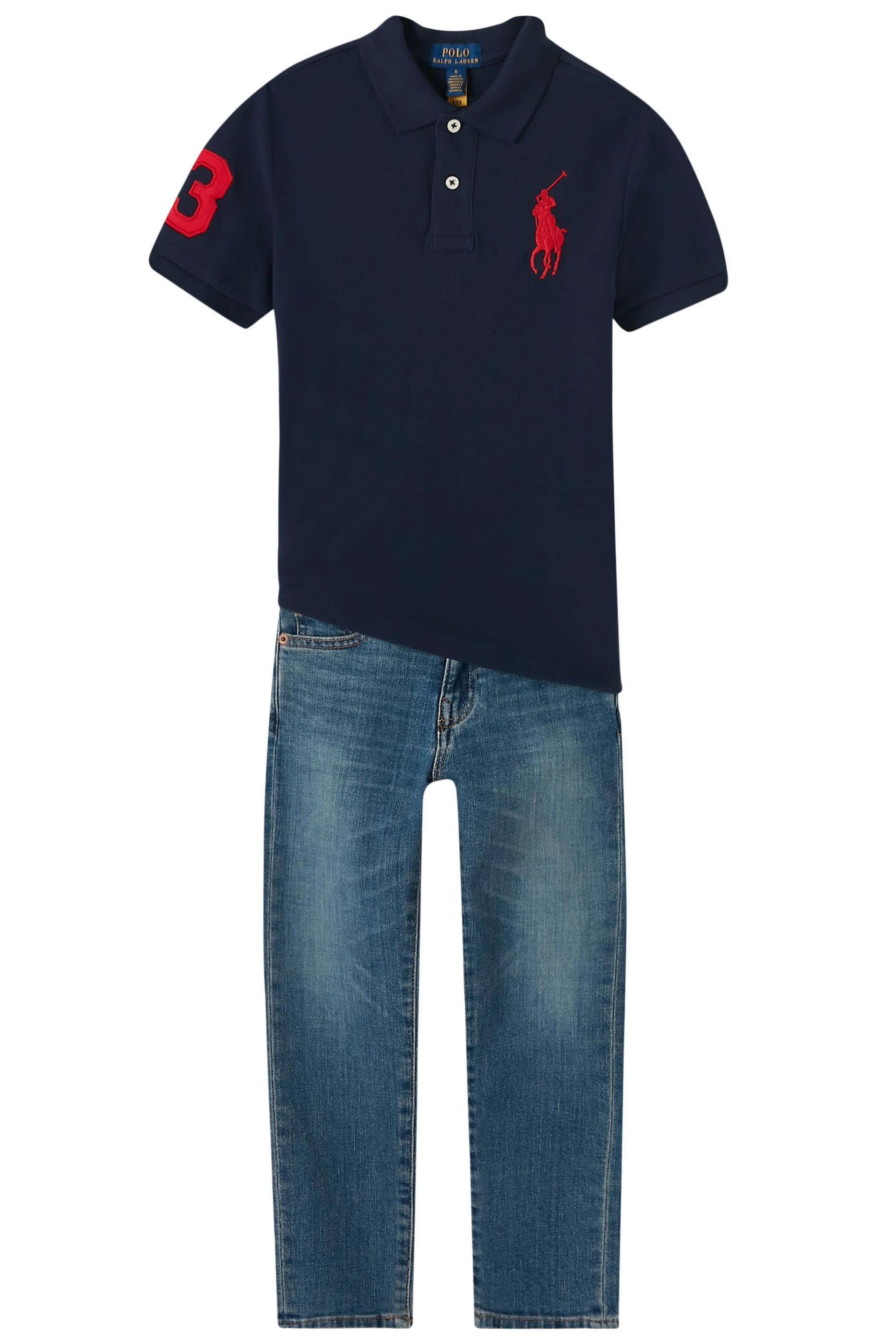 Kids Big Pony Cotton Mesh Polo Shirt