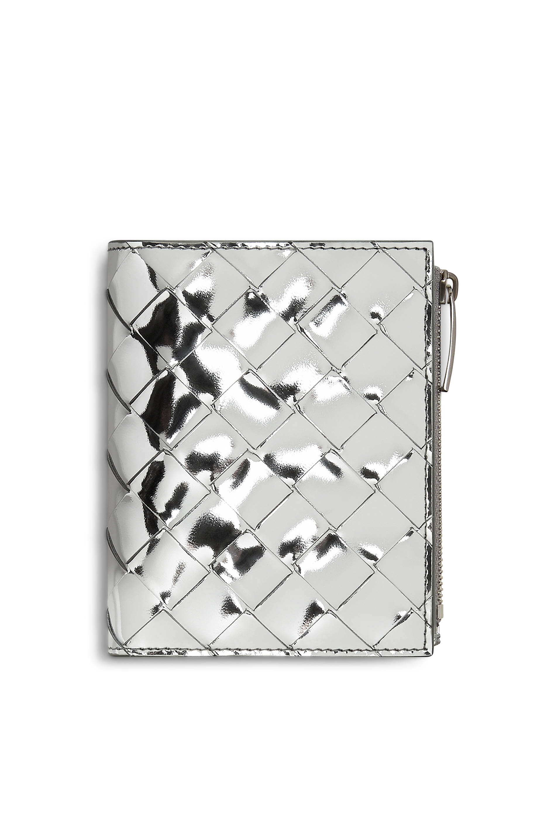 Intrecciato Small Bi-Fold Zip Wallet