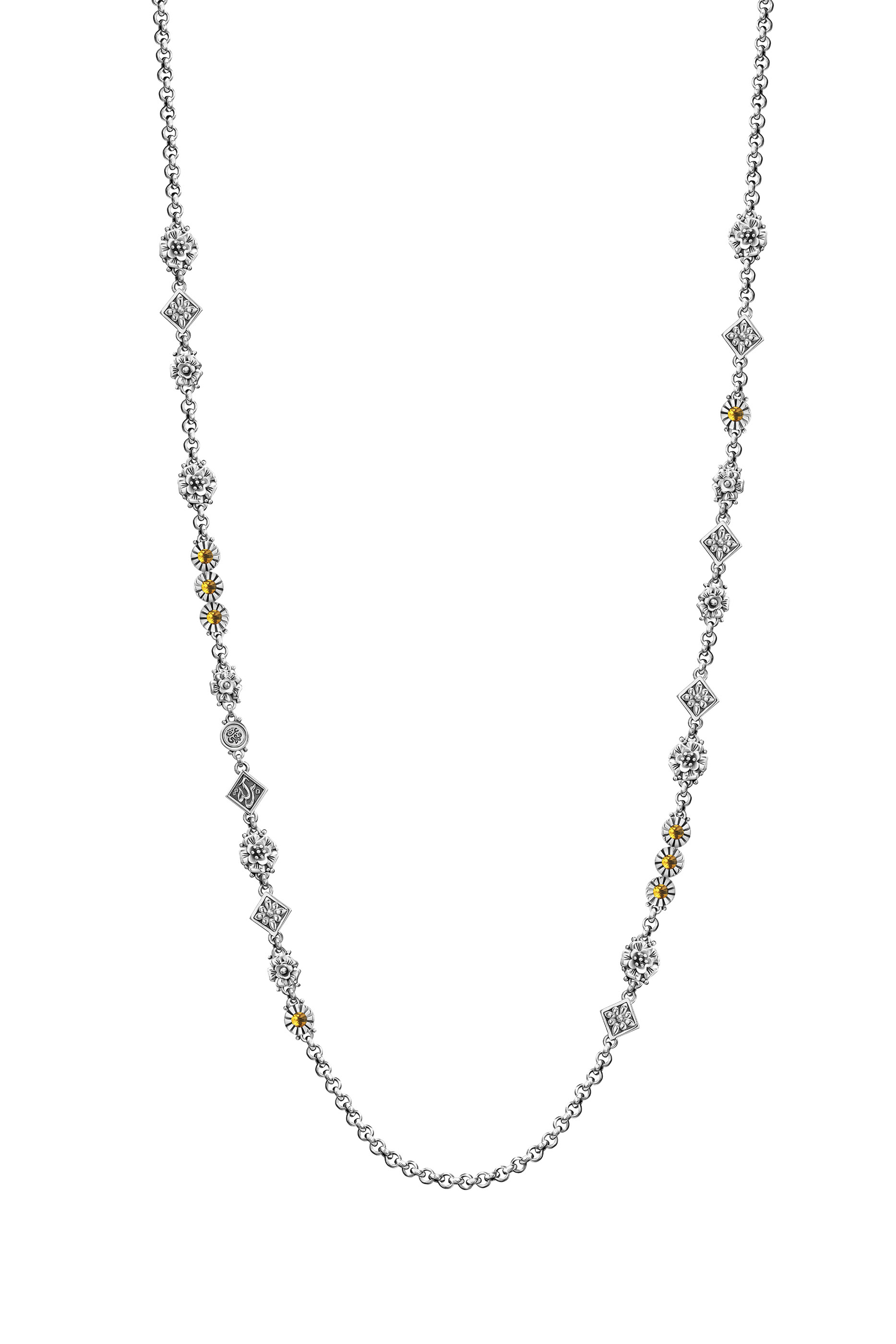  Tribal Chain Necklace, Sterling Silver