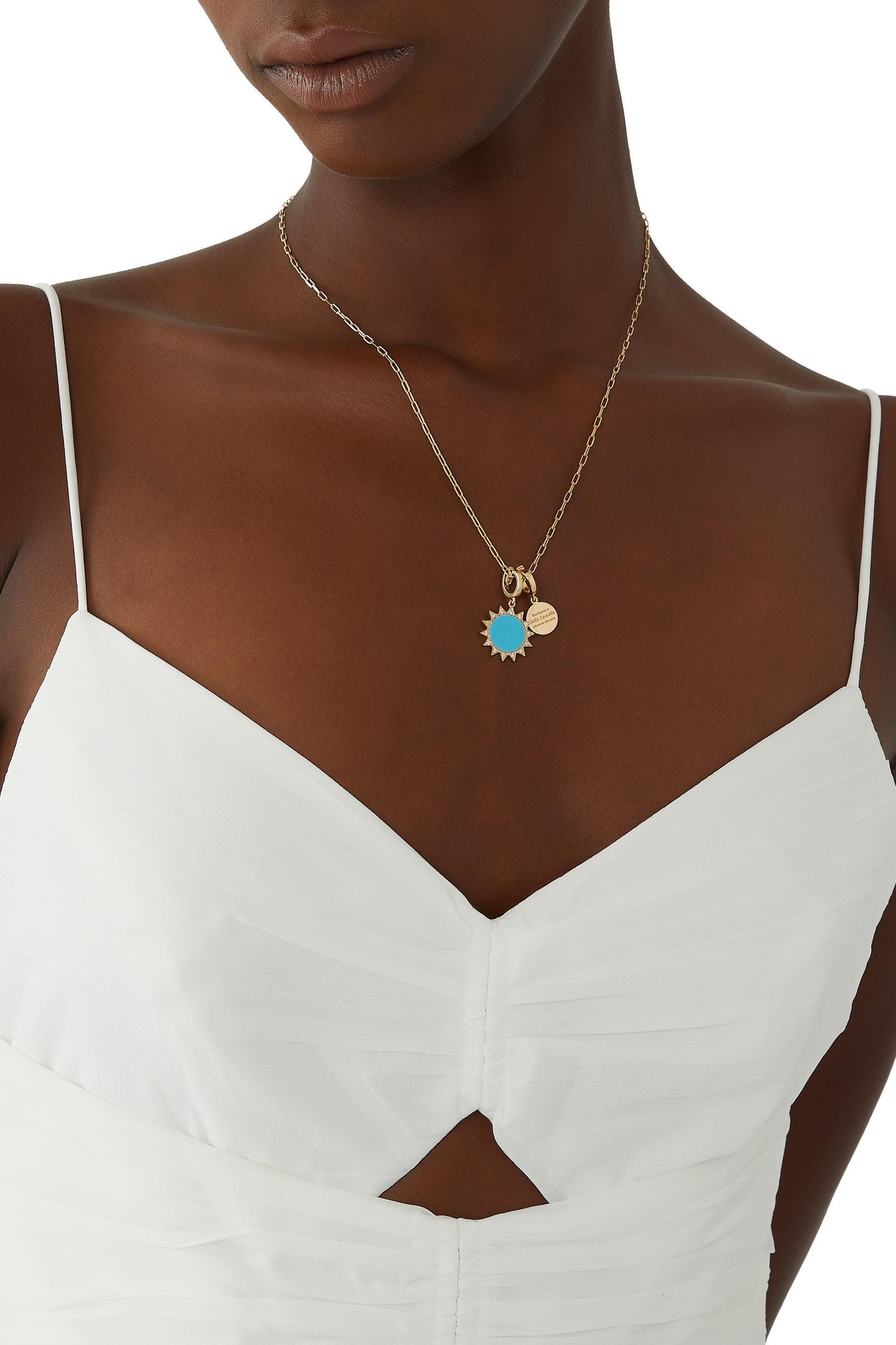 Sunshine Charm Pendant, 18k Yellow Gold & Diamonds