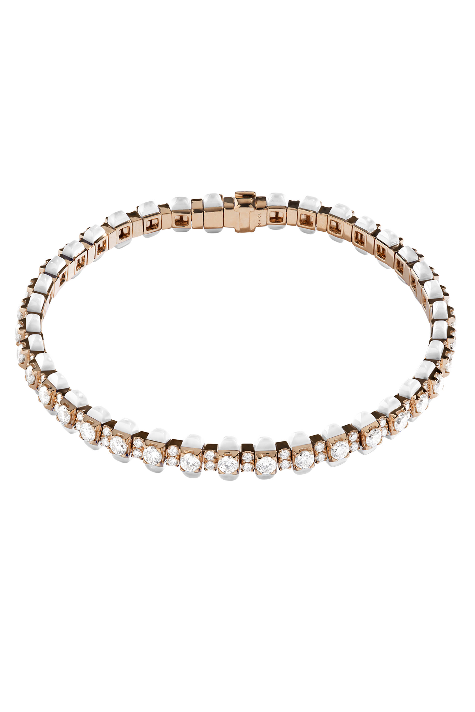 Tip-Top White Agate Diamond Tennis Bracelet
