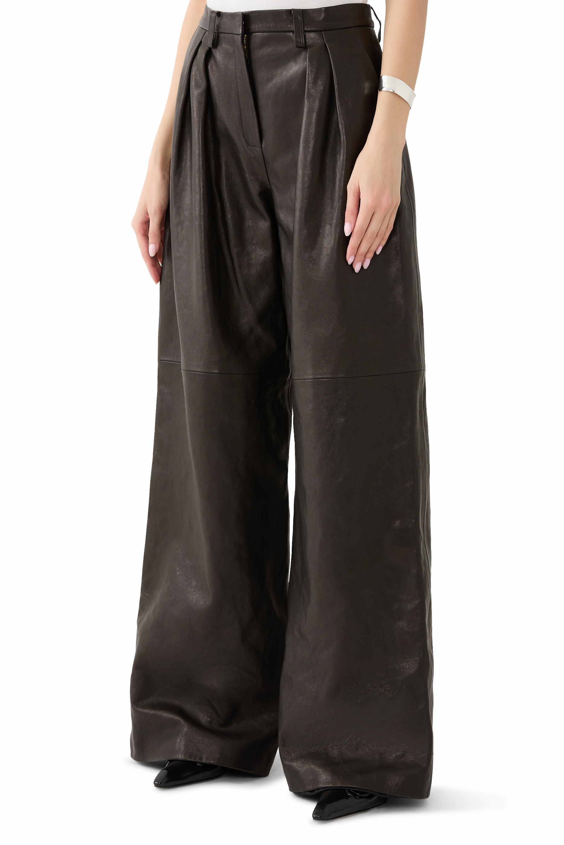  Flared Leather Pants