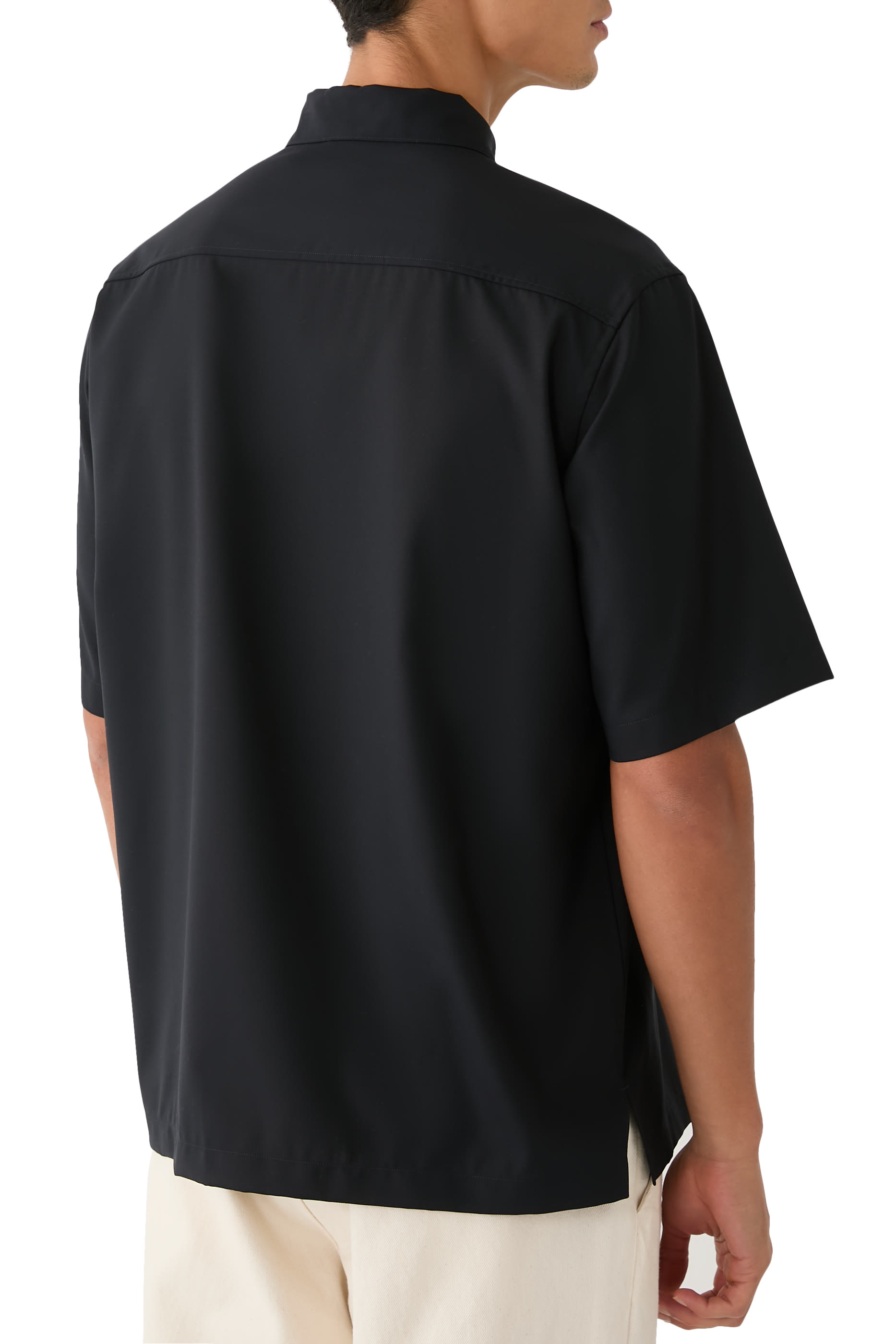 Super Fine Tropical Wool Open Collar Half Sleeved Shirt