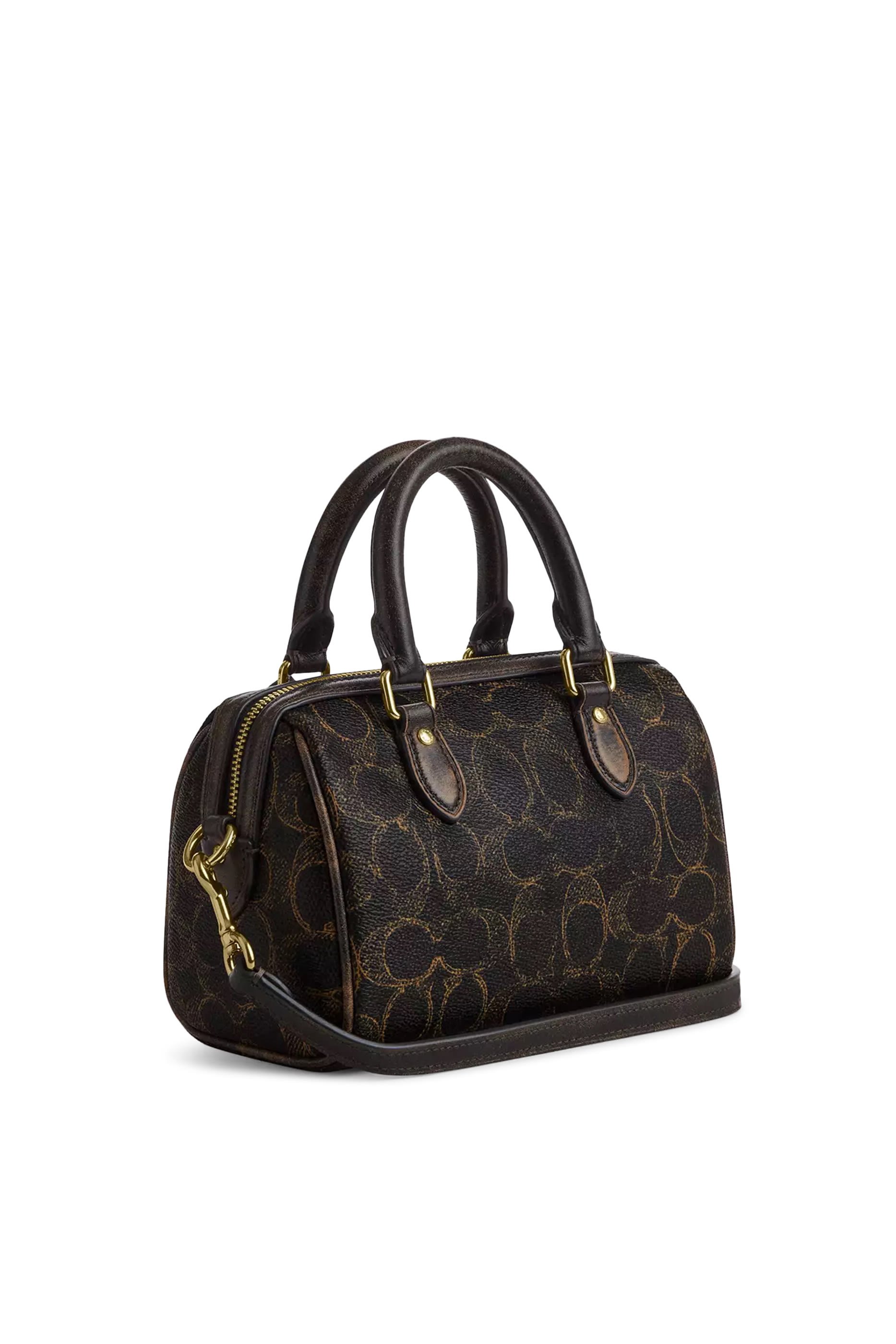 Mini Rowan Crossbody Bag in Loved Signature Canvas with Charms 