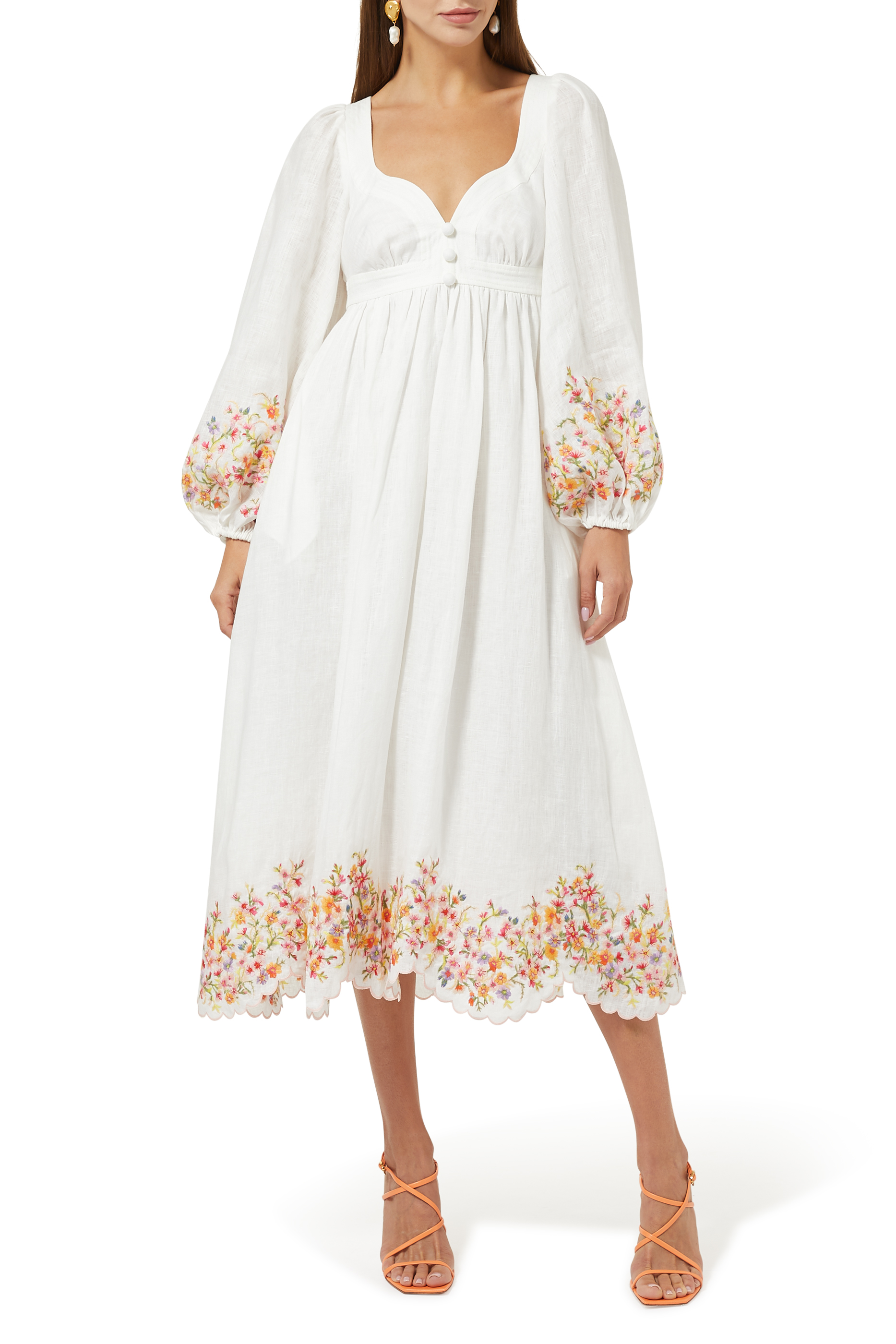Buy Zimmermann Mae Floral Midi Dress for Womens | Bloomingdale's UAE