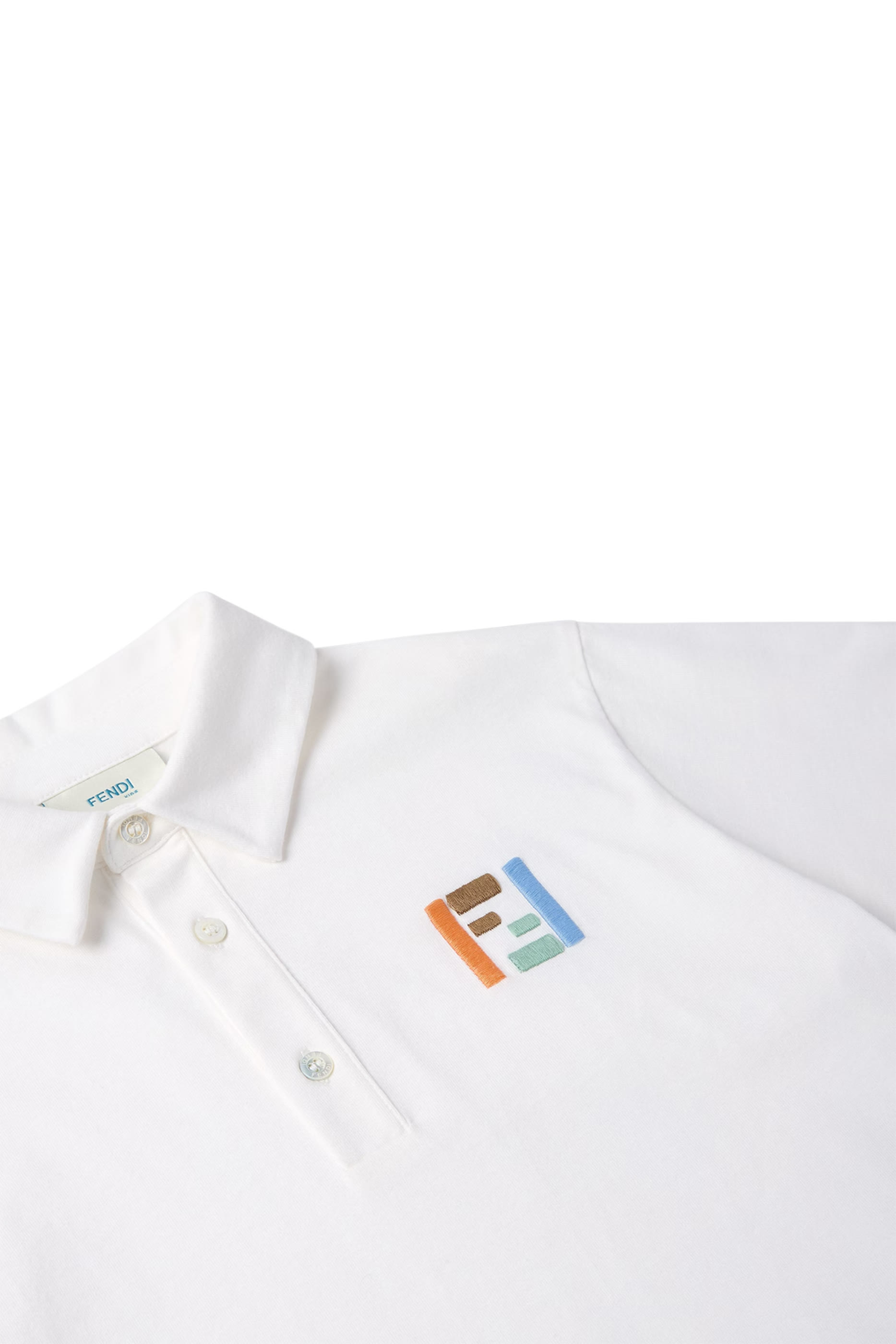 Kids Jersey Polo Shirt with Multicolor Embroidery