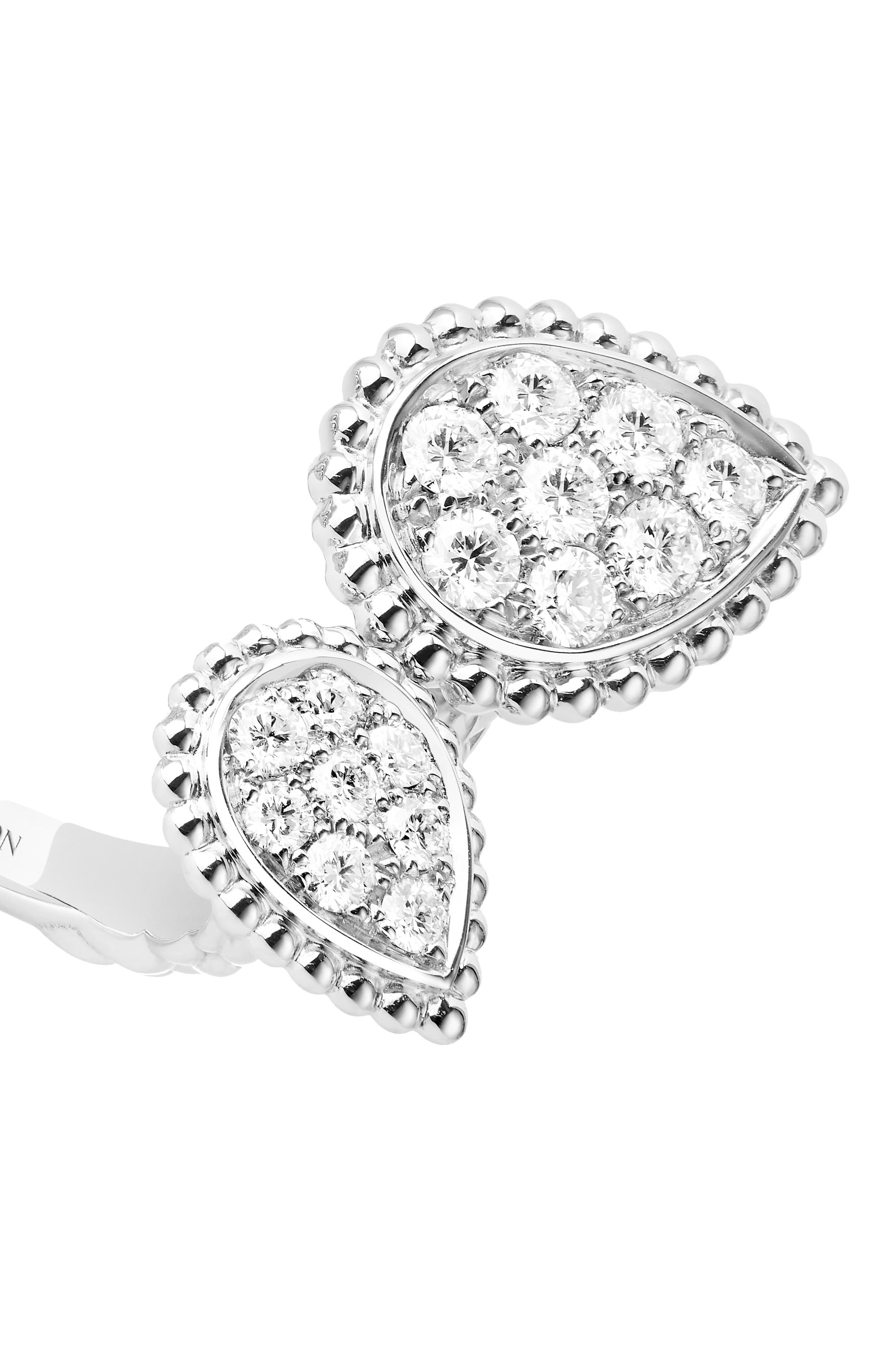 Serpent Bohème Ring, 18k White Gold with Diamonds &  Aquaprase