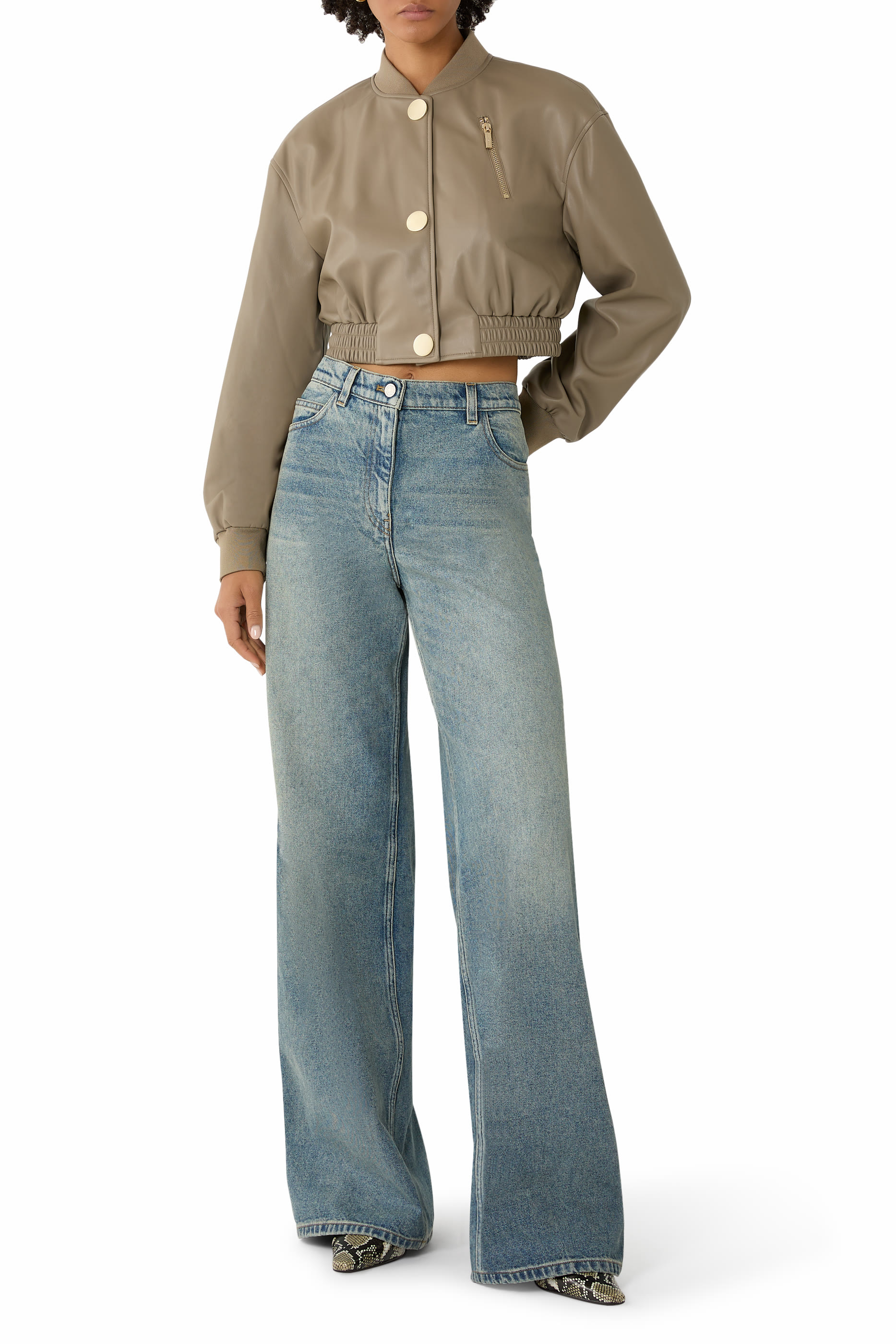 Short Faux Leather Jacket 