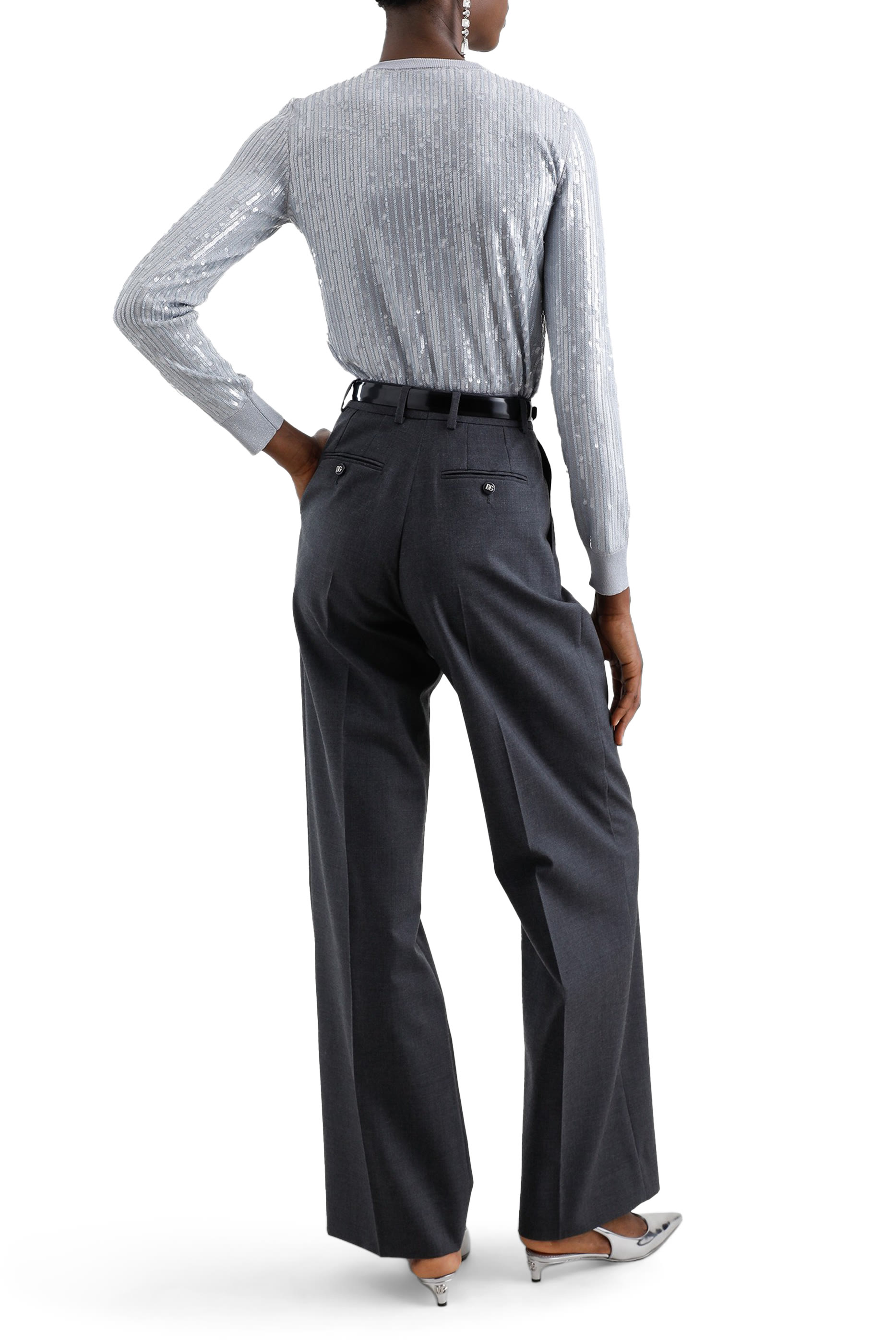 Sequin Embellishment Crew-Neck Sweater