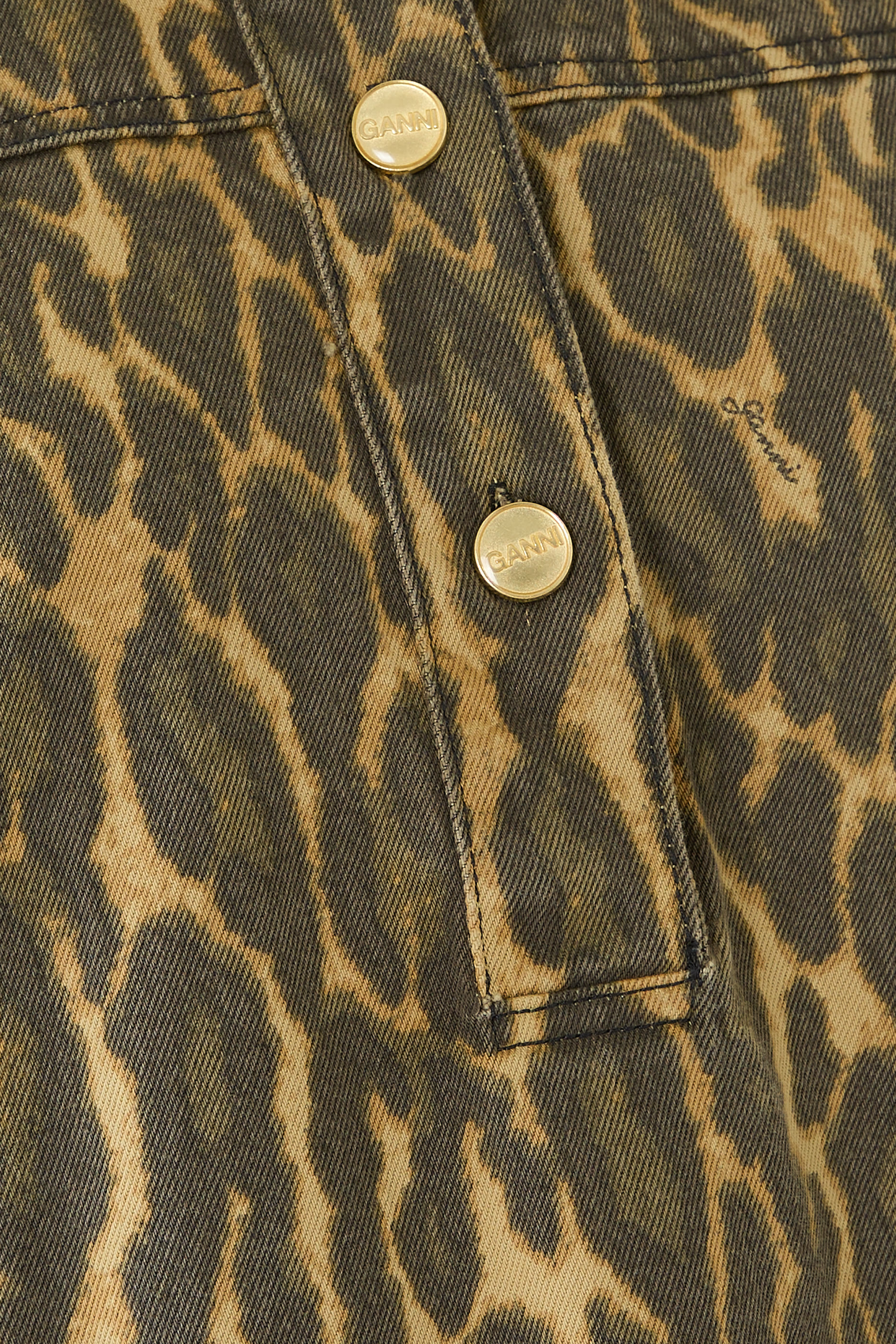  Print Denim Mini Dress