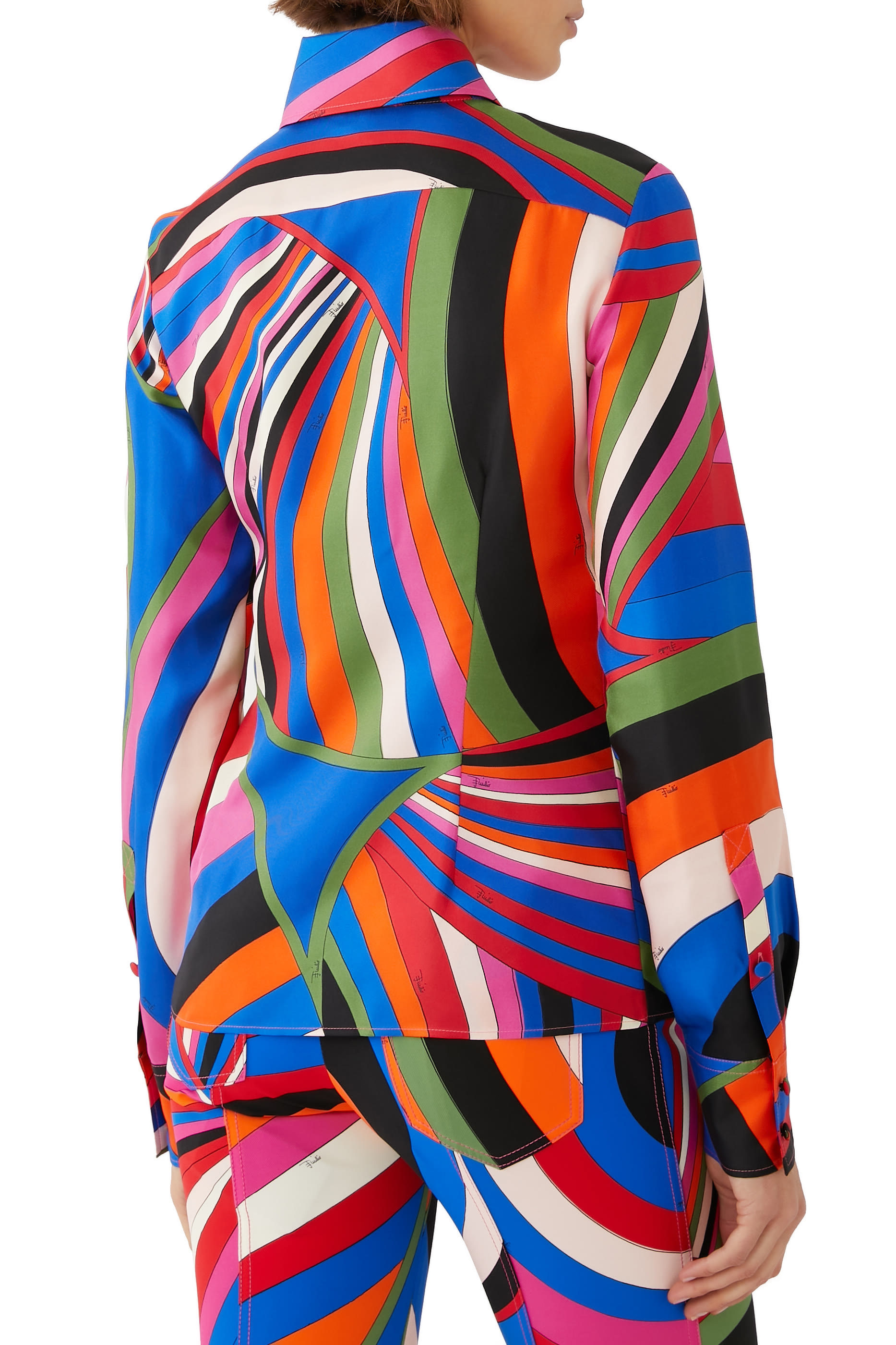 Iride-Print Silk-Twill Shirt