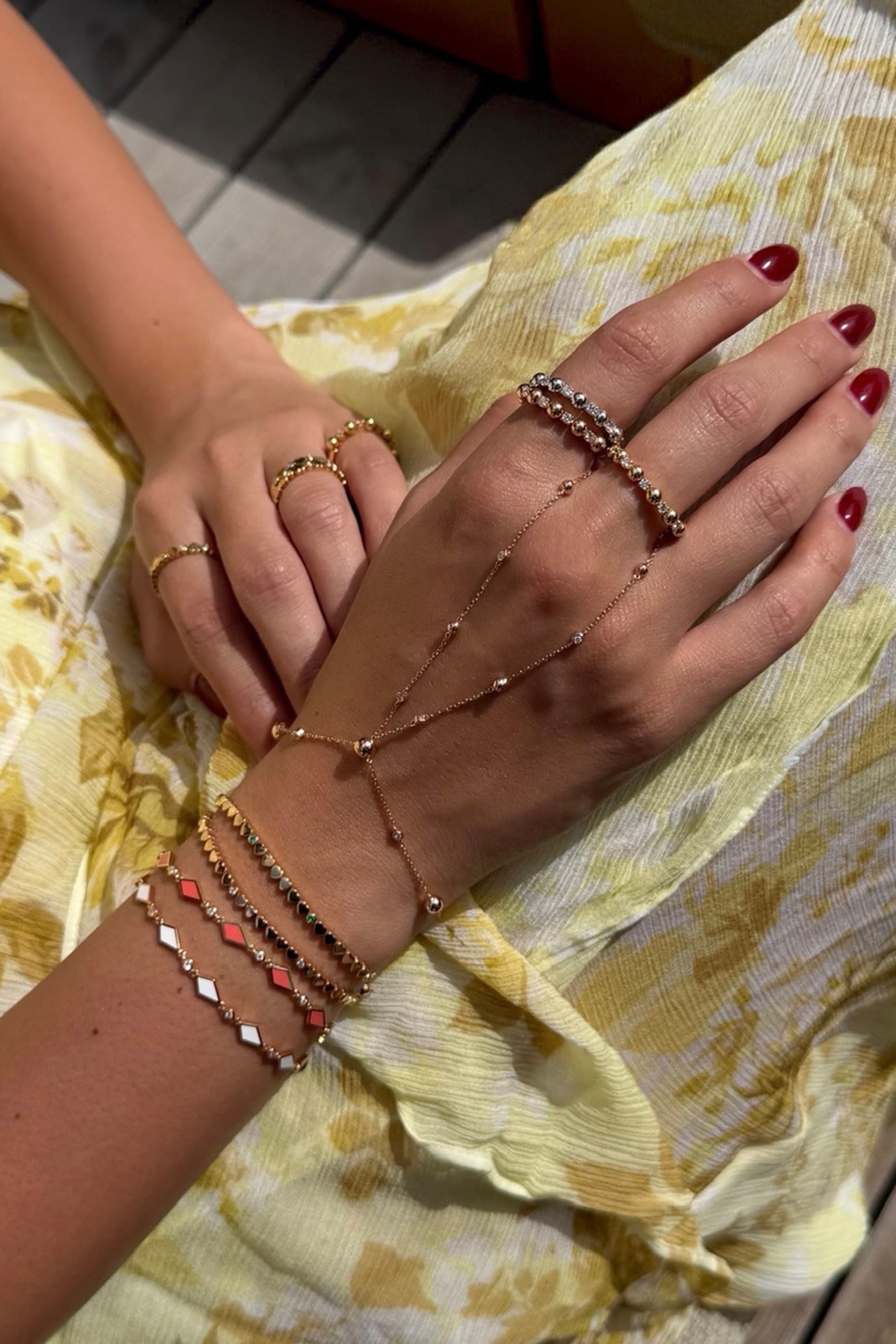 Enishi Open Hand Chain, 18K Rose Gold & Diamonds