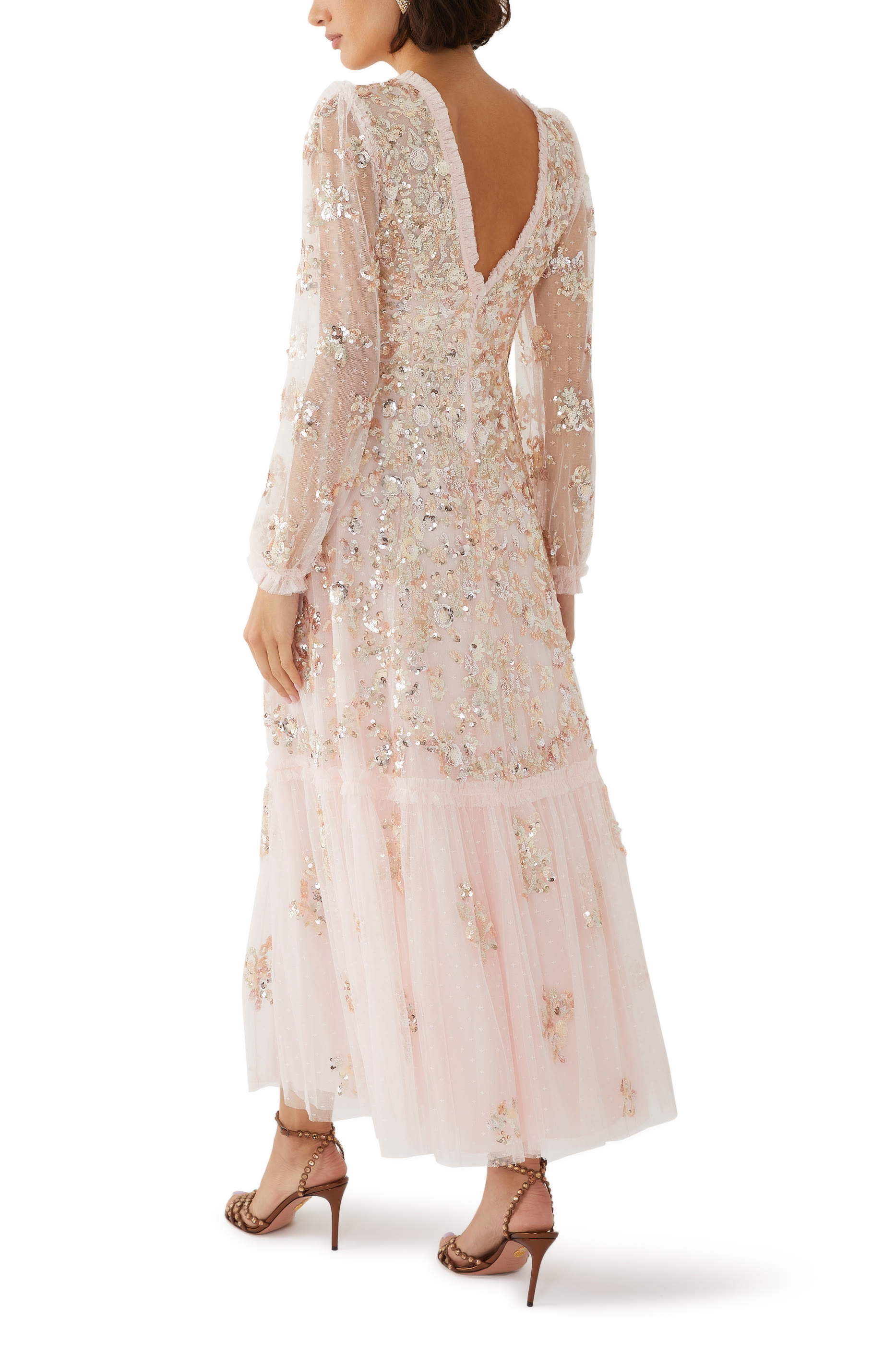 Sequin Chain Ankle Gown