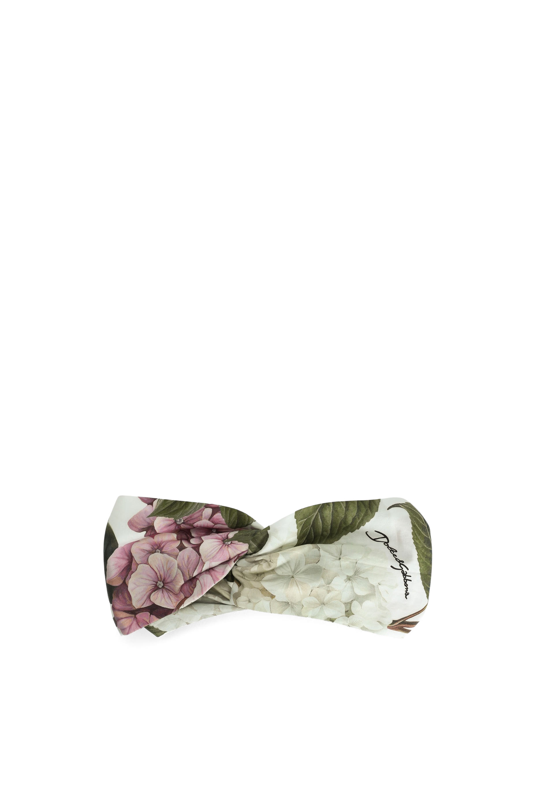 Kids Hydrangea-Print Braided Poplin Headband