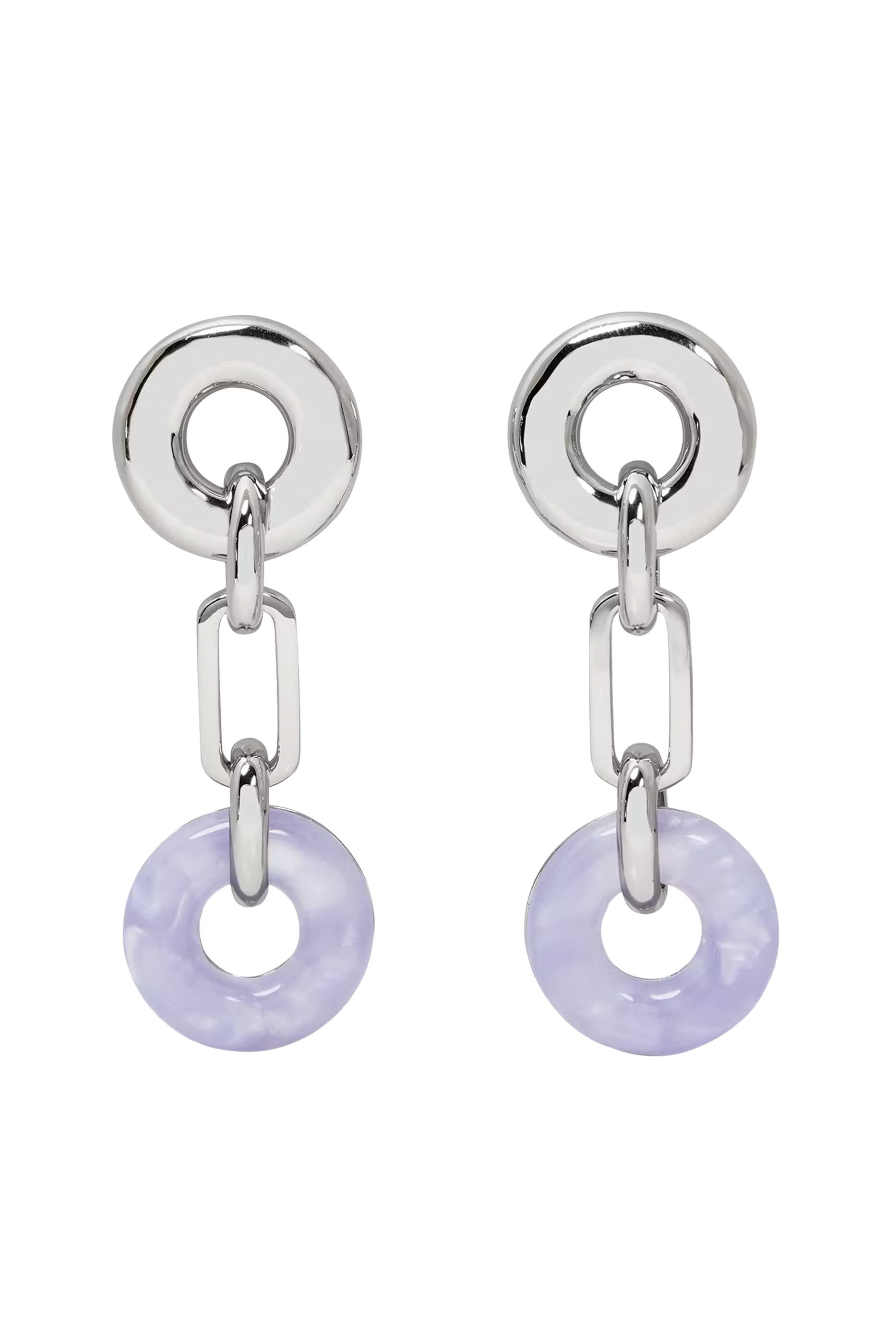 Interlock Linear Earrings, Titanium Posts & Cubic Zirconia, Acetate