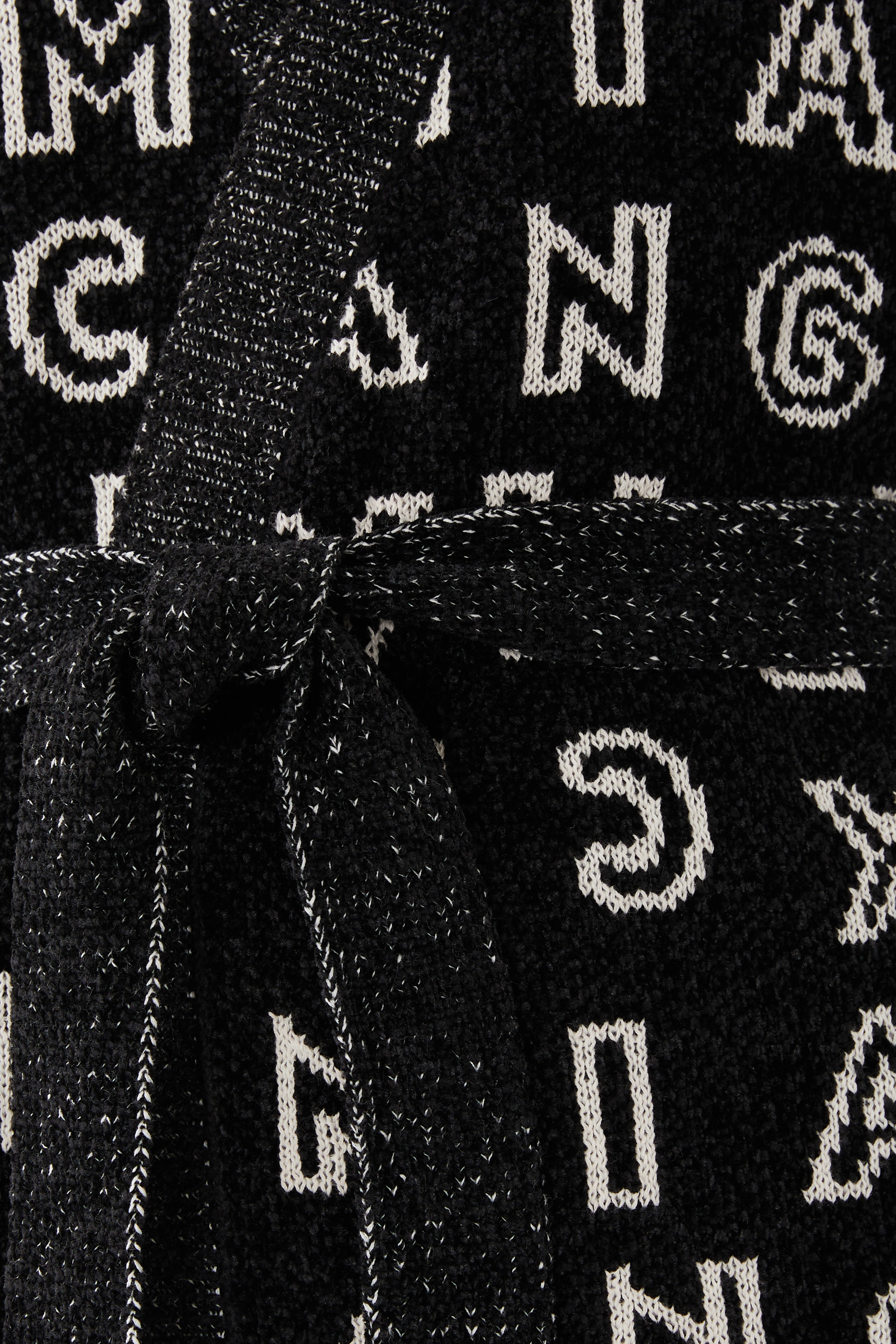 Maxi-Cardigan with Jacquard Knit Belt and ASV Logo