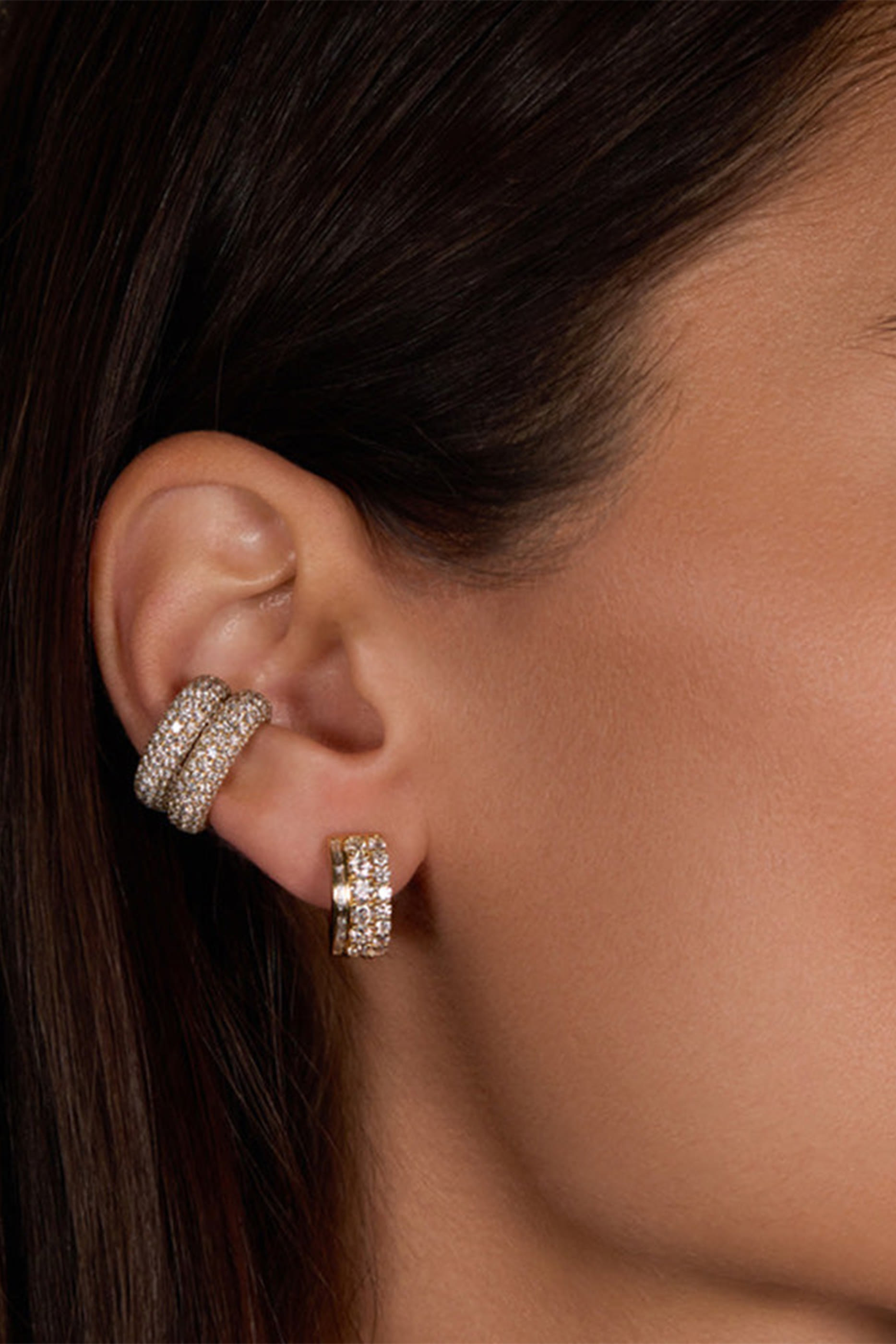 Diamond Lola Huggies, 18k Yellow Gold & Diamonds